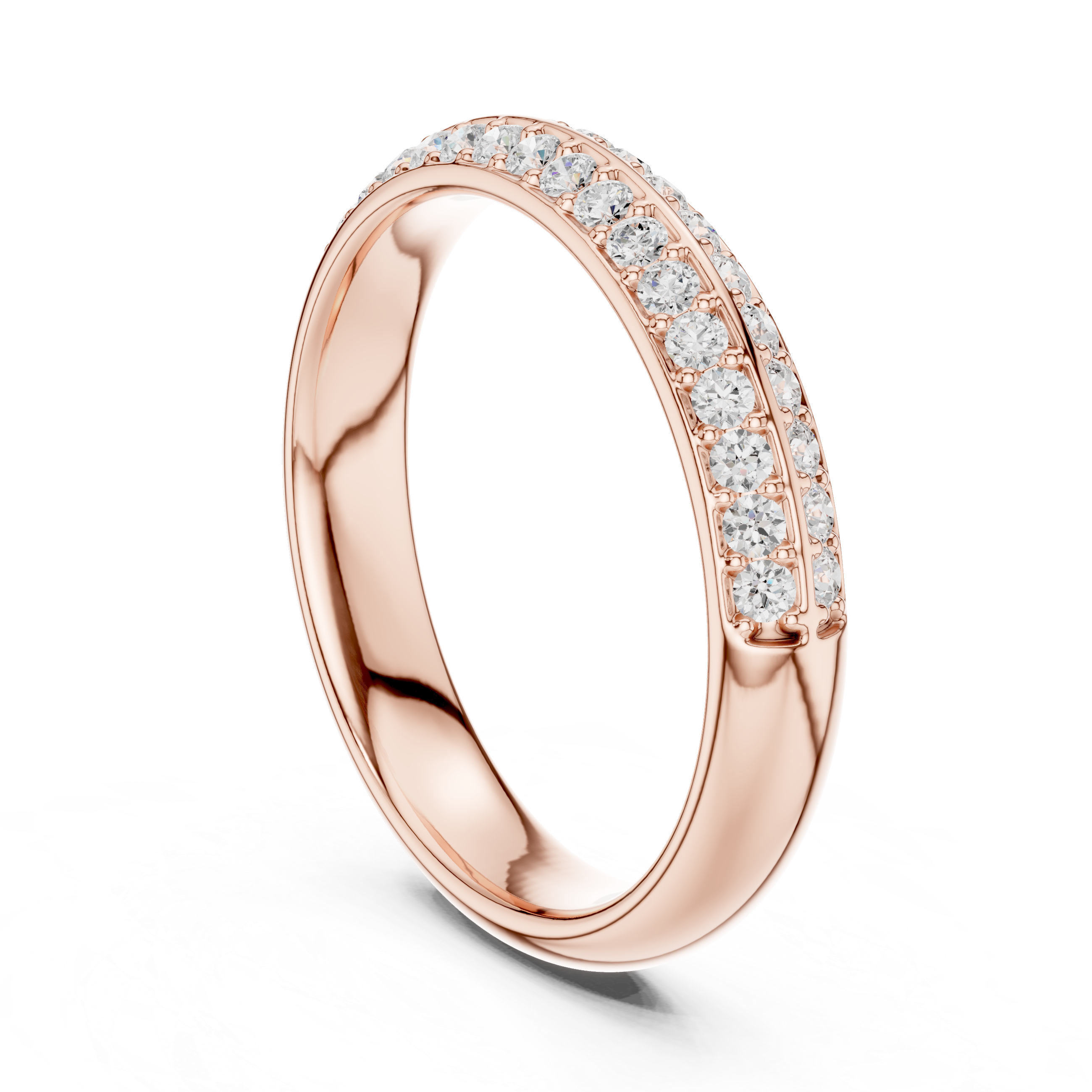 Double Row Diamond Wedding Band