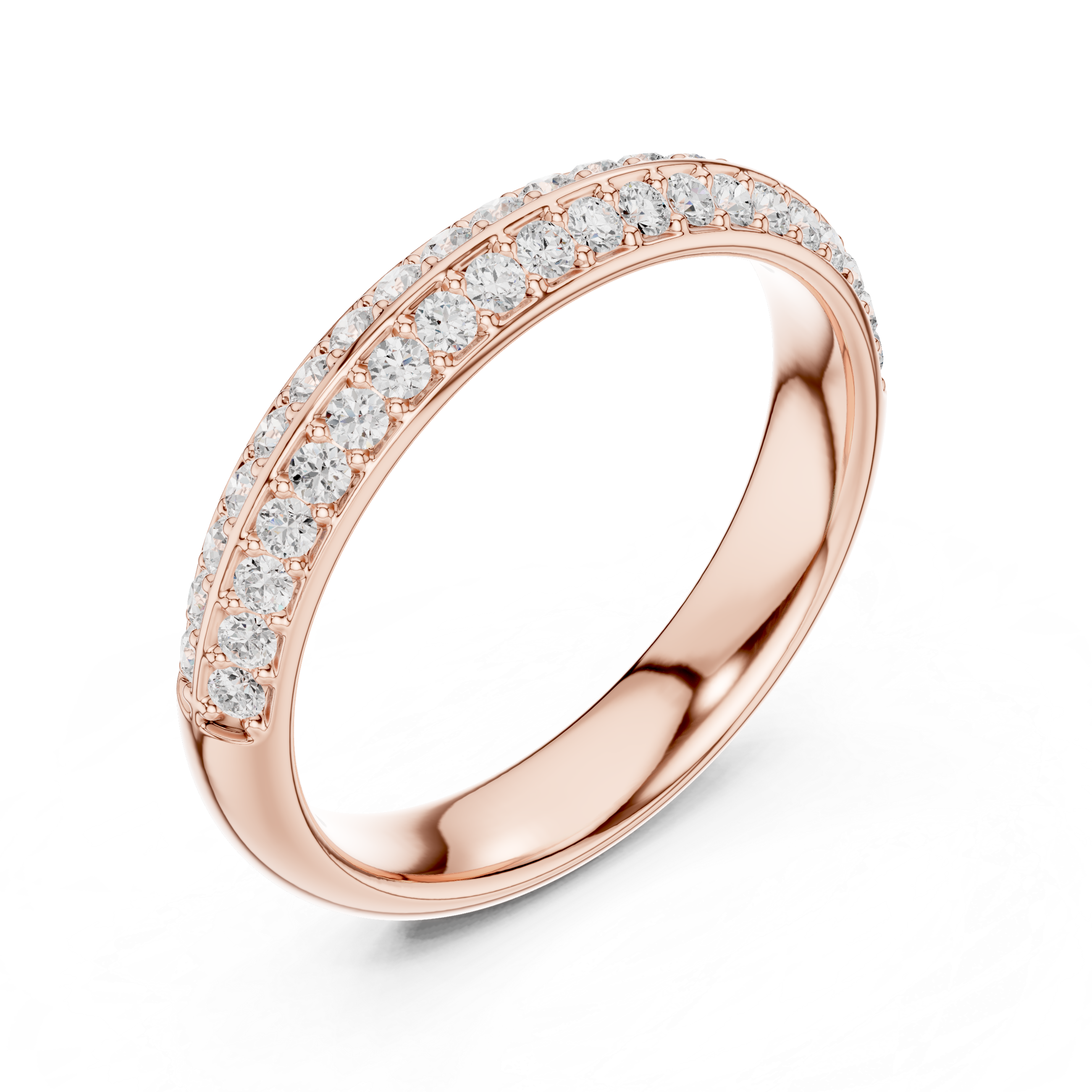 Double Row Diamond Wedding Band