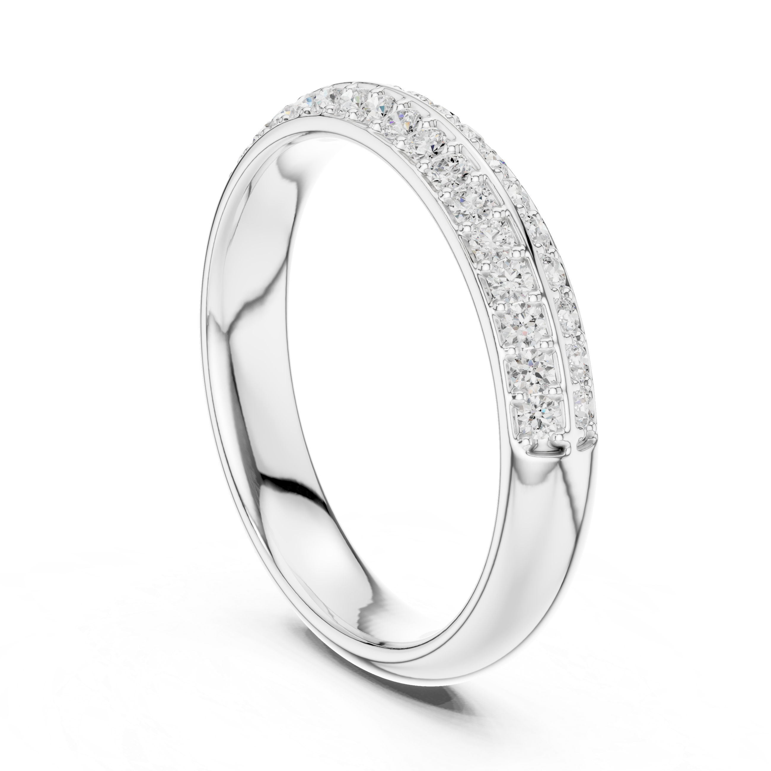 Double Row Diamond Wedding Band