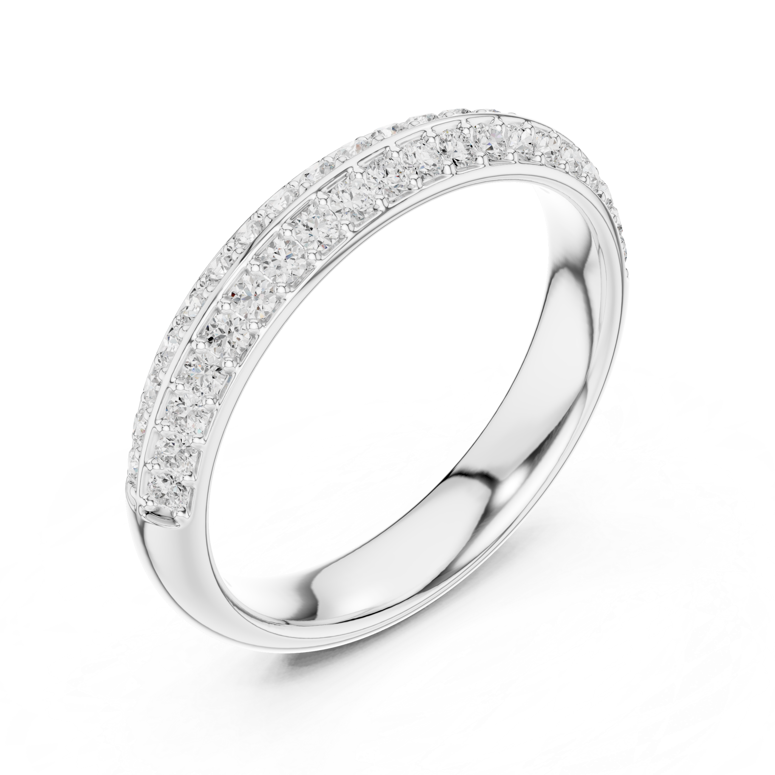 Double Row Diamond Wedding Band