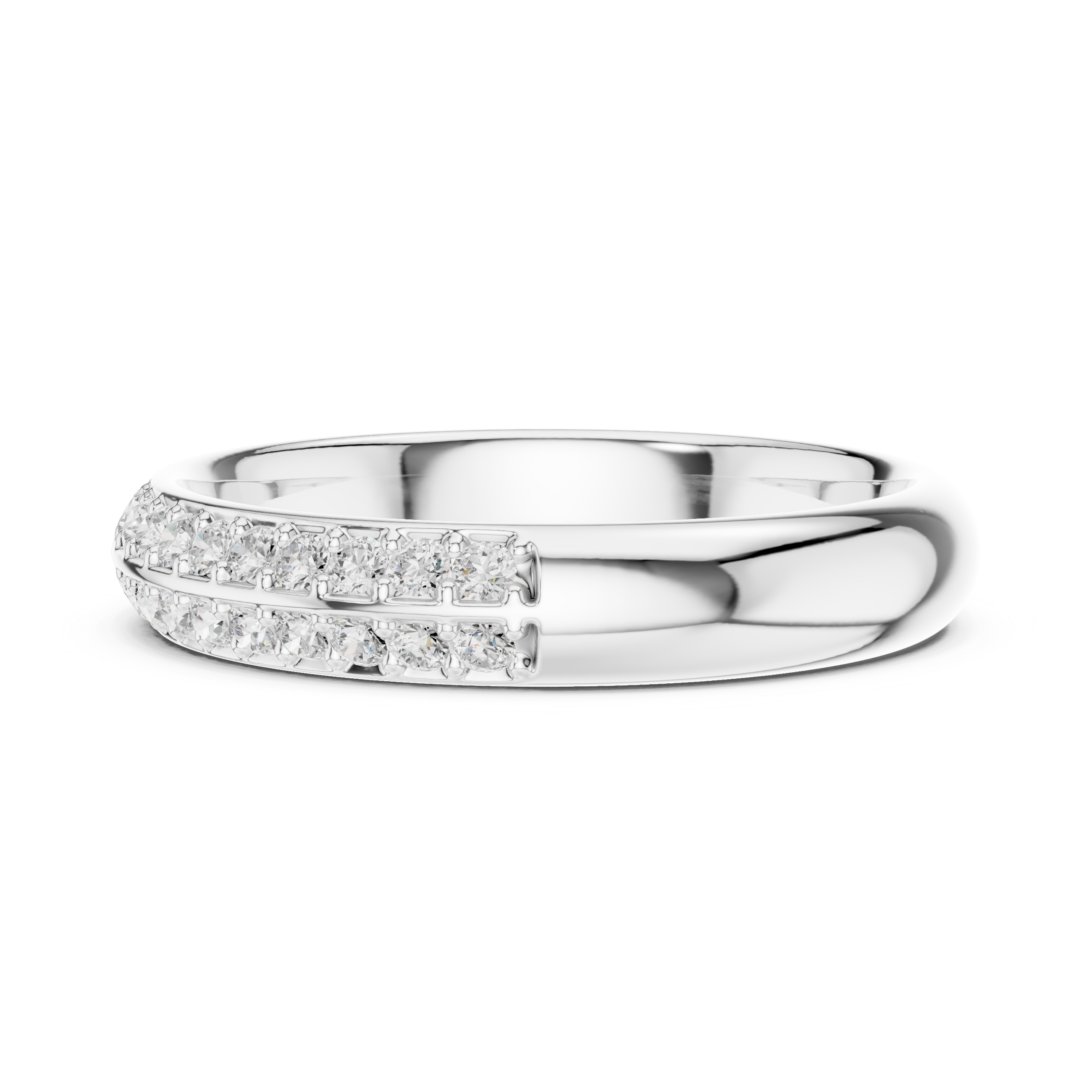 Double Row Diamond Wedding Band