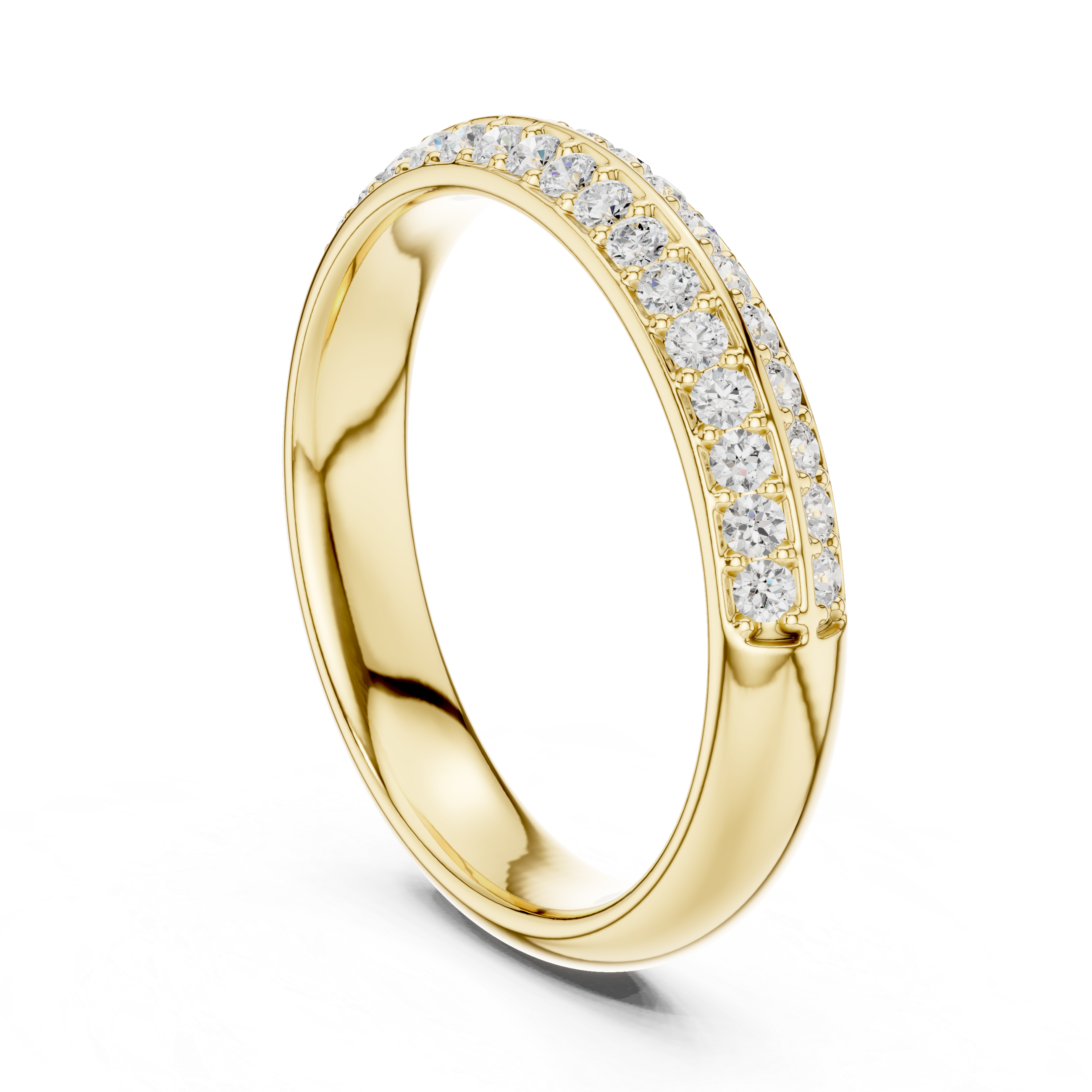 Double Row Diamond Wedding Band
