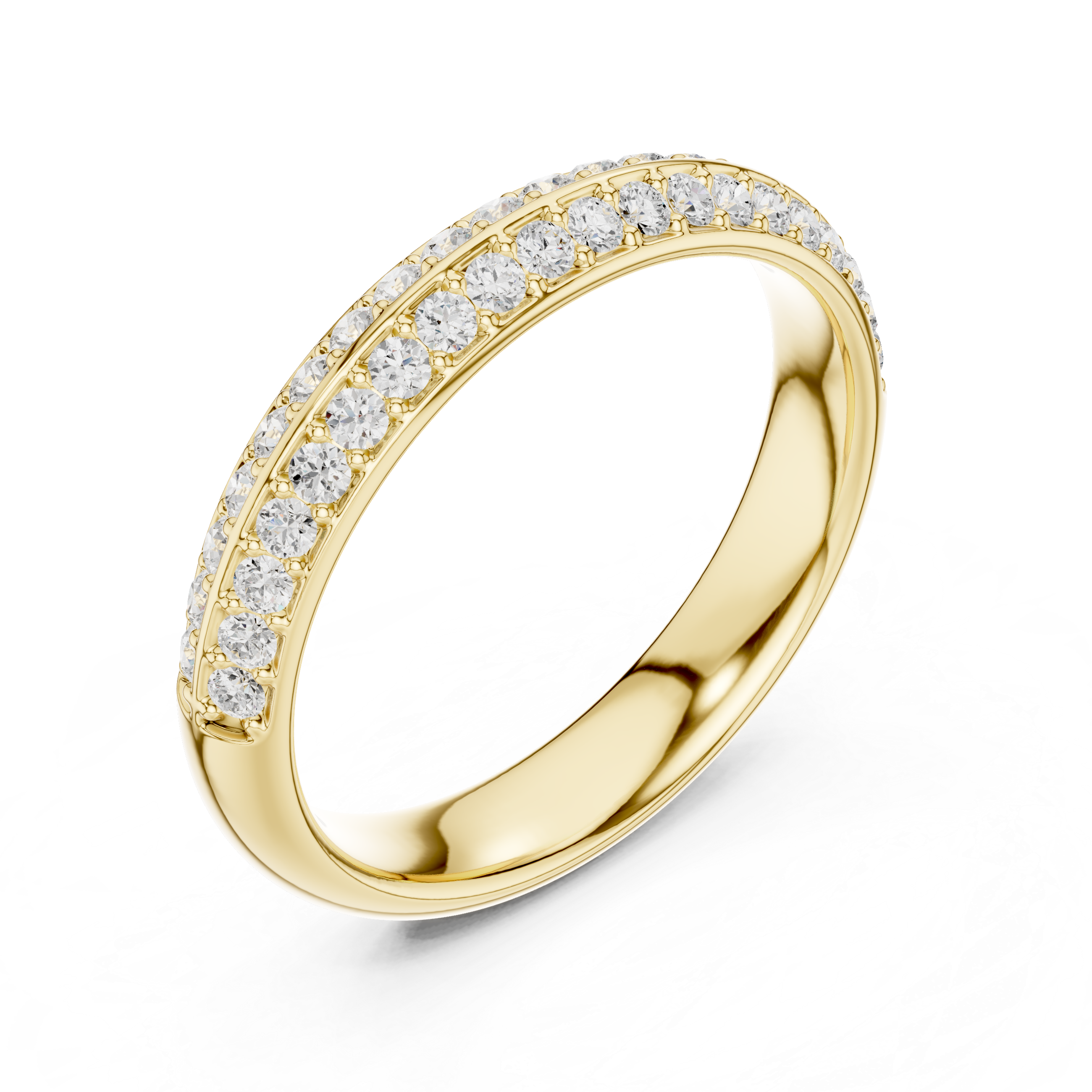 Double Row Diamond Wedding Band