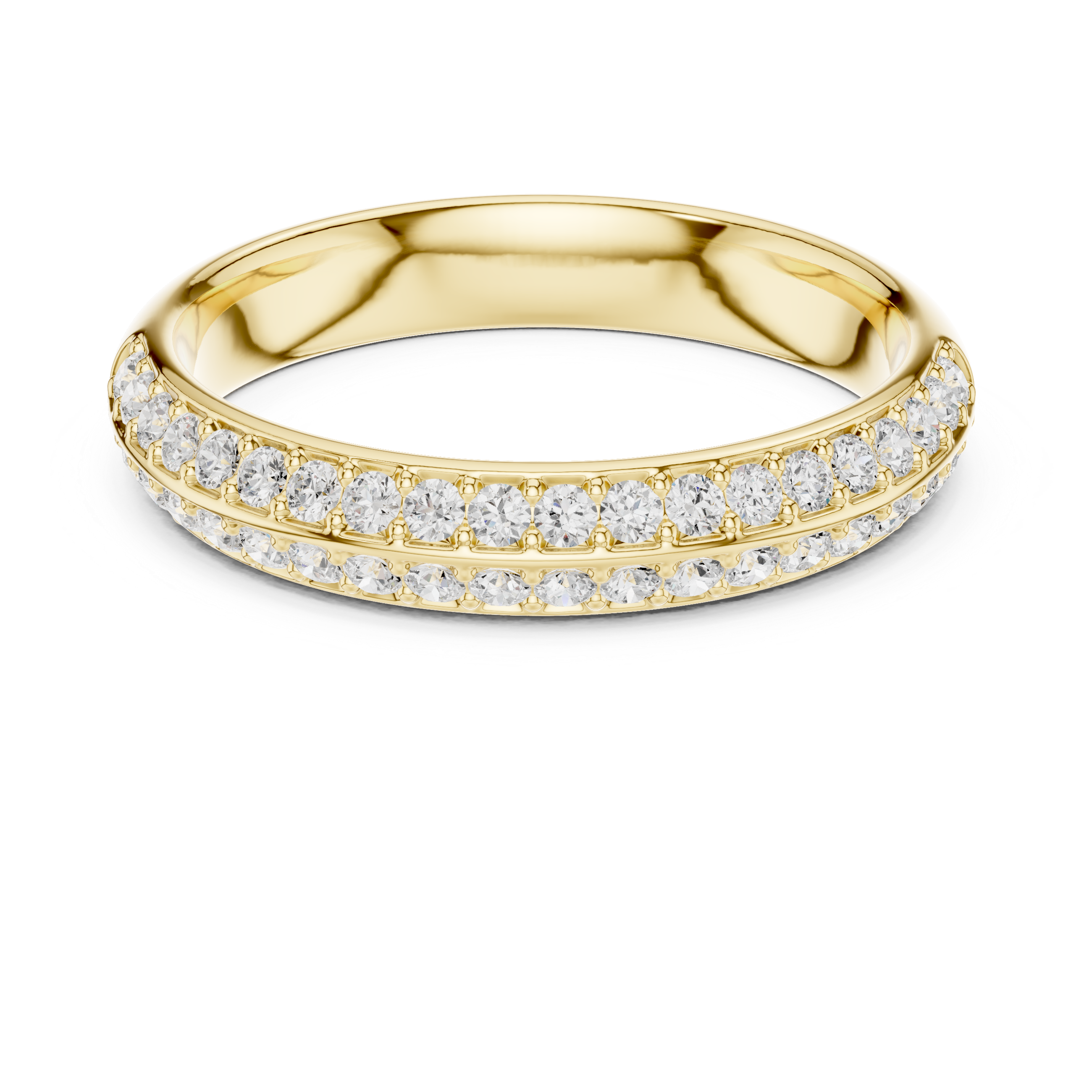 Double Row Diamond Wedding Band