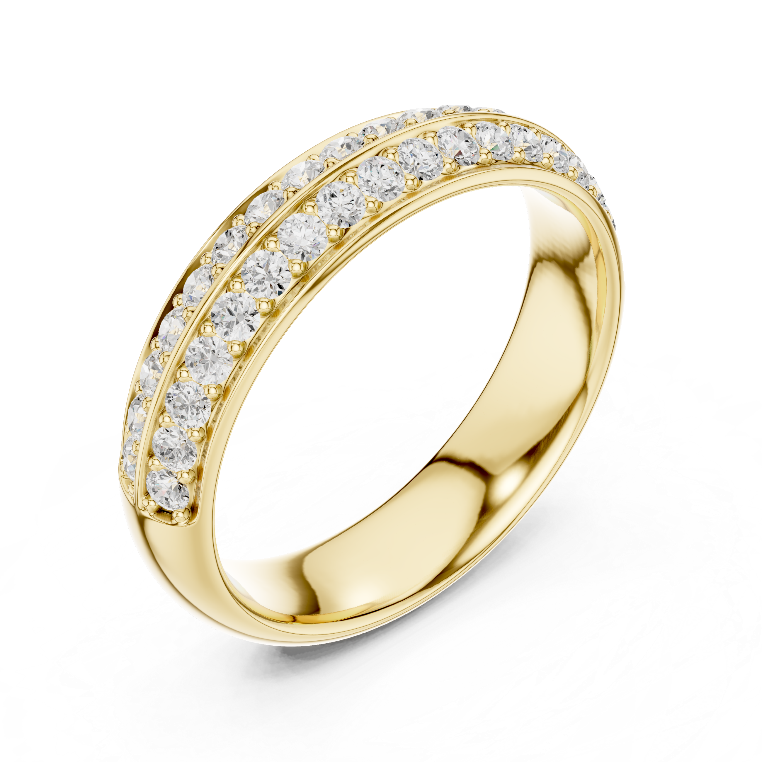 Double Row Diamond Wedding Band