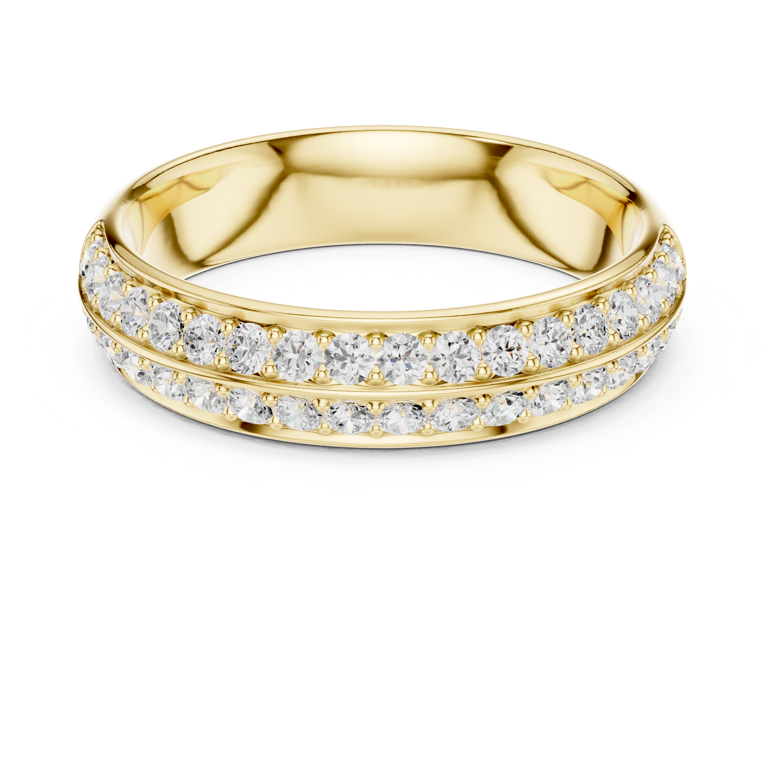Double Row Diamond Wedding Band