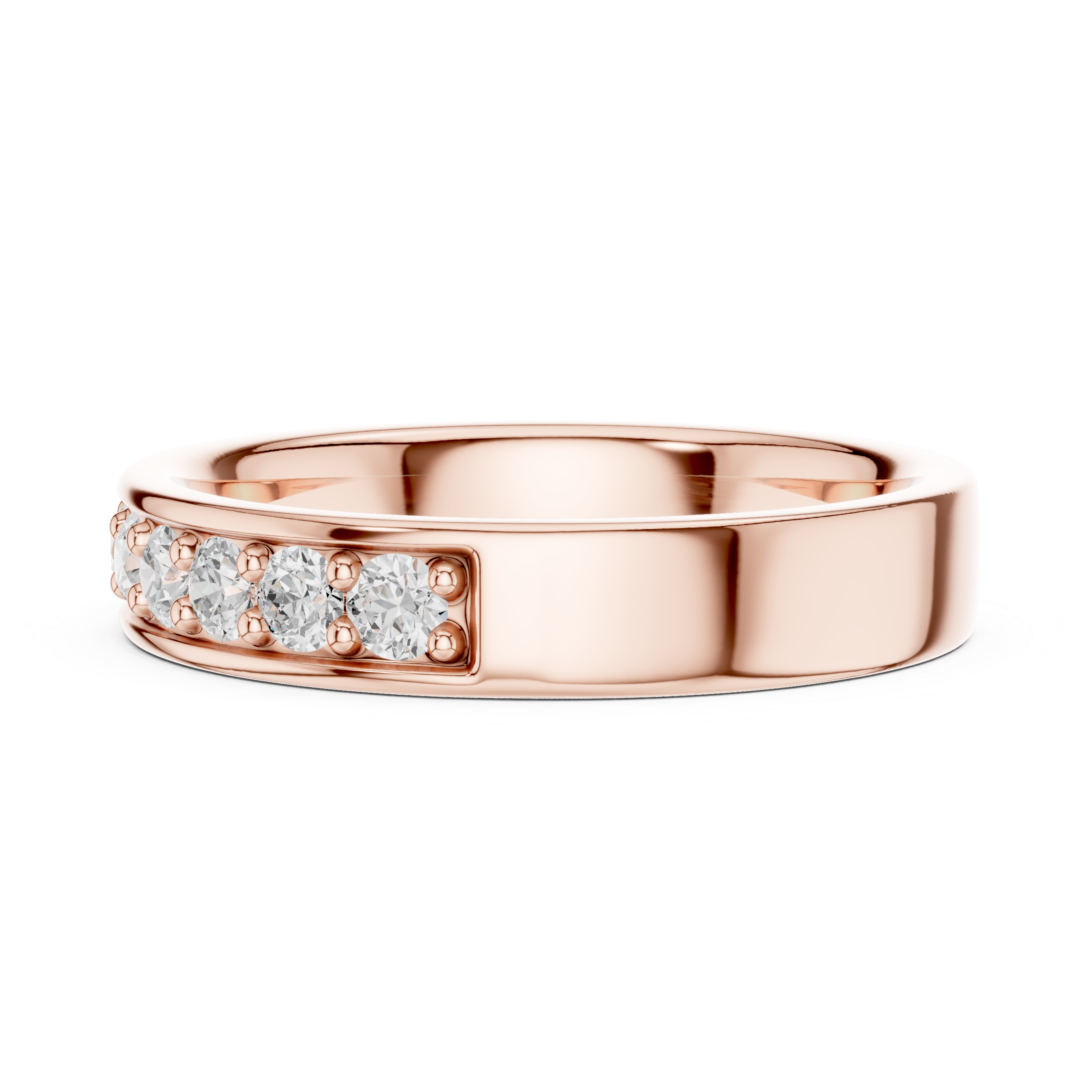 Channel Set Diamond Wedding Band