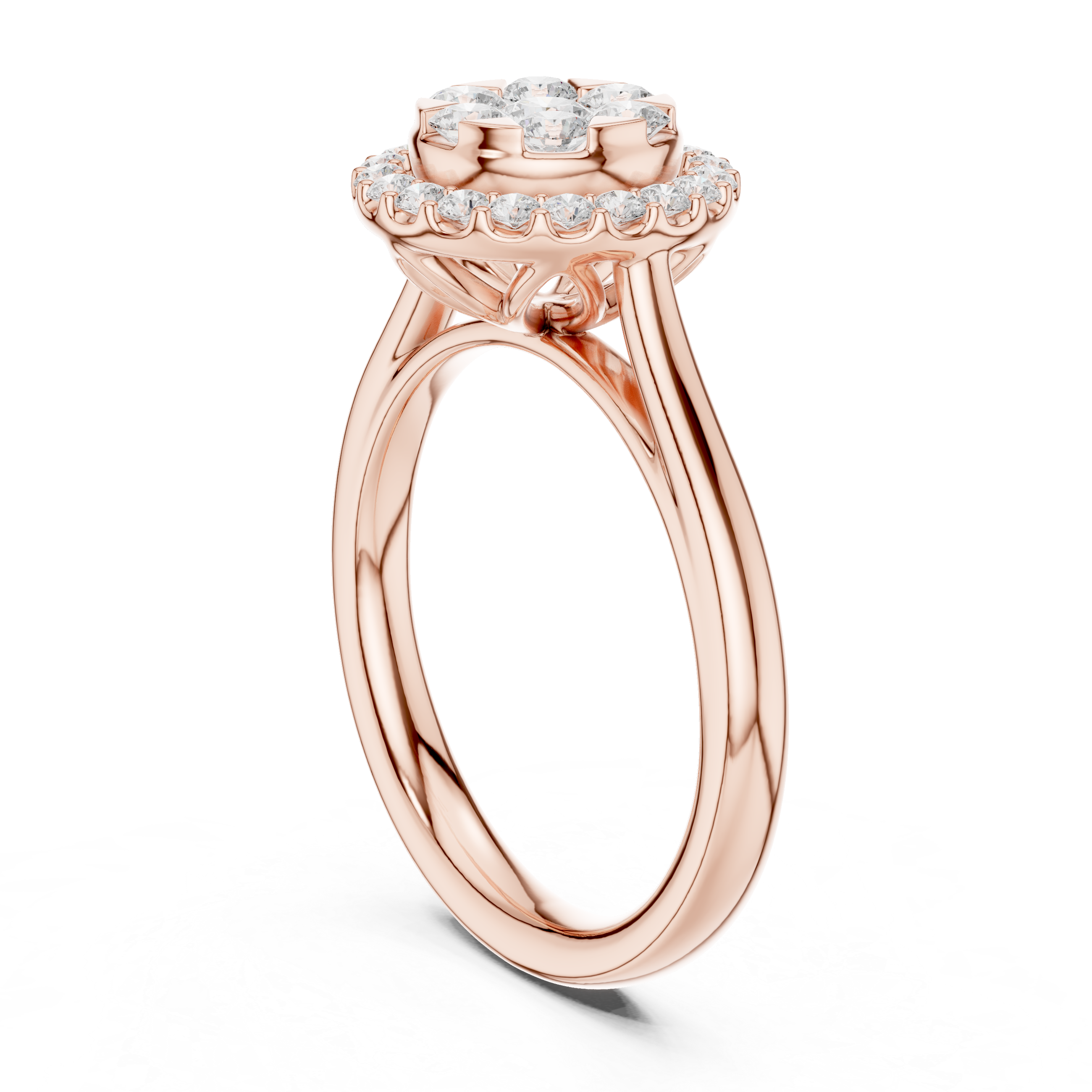 Round Halo Diamond Engagement Ring