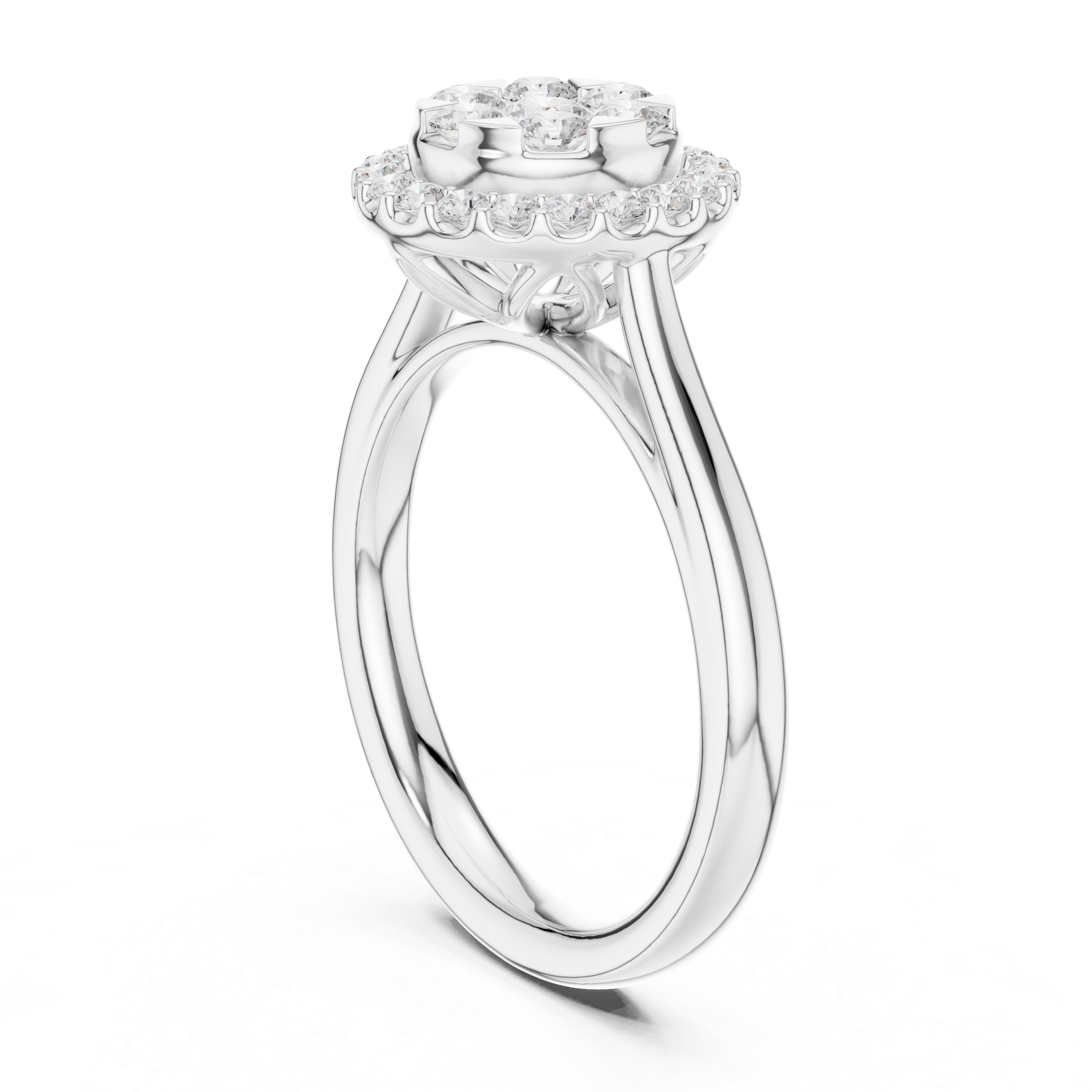 Round Halo Diamond Engagement Ring