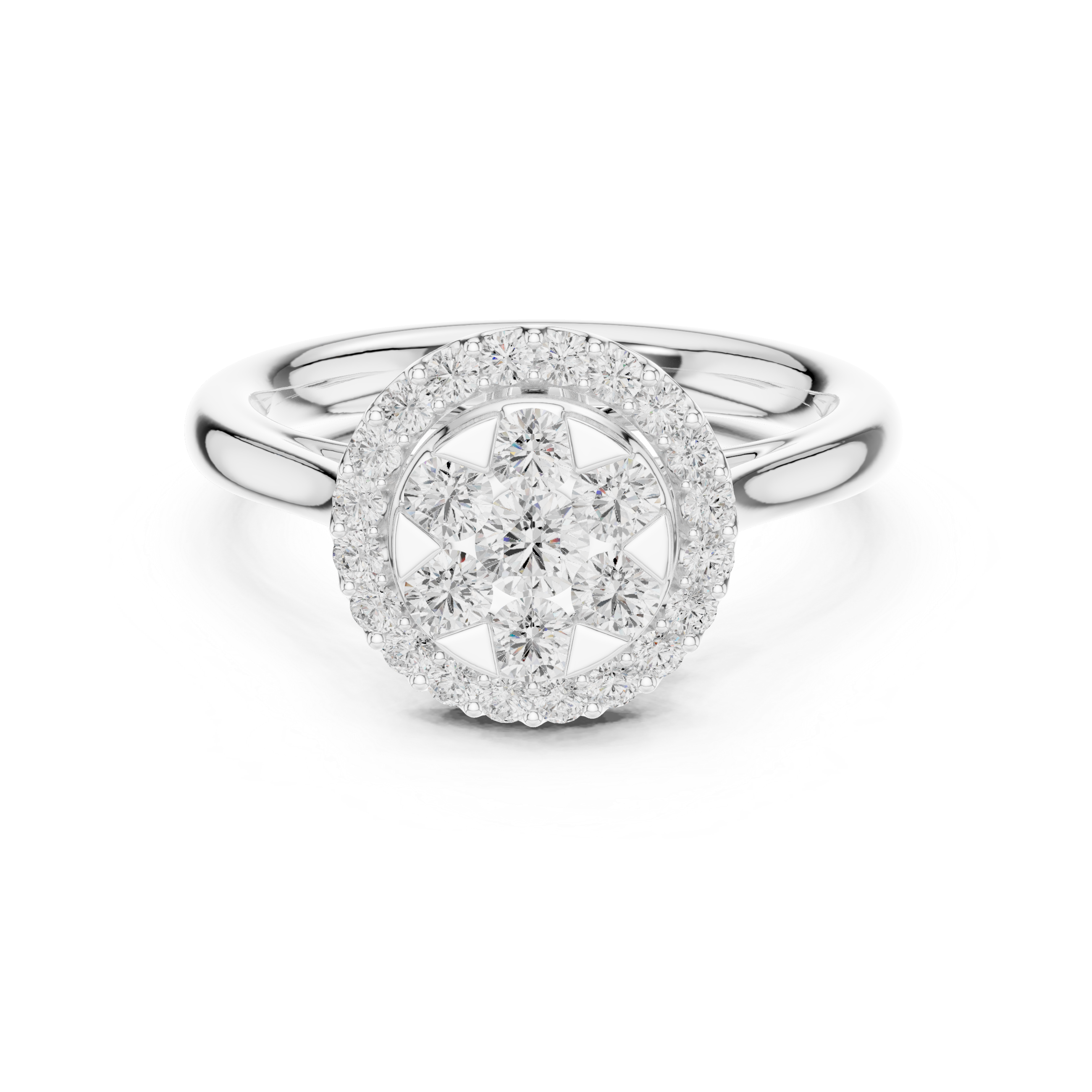 Round Halo Diamond Engagement Ring