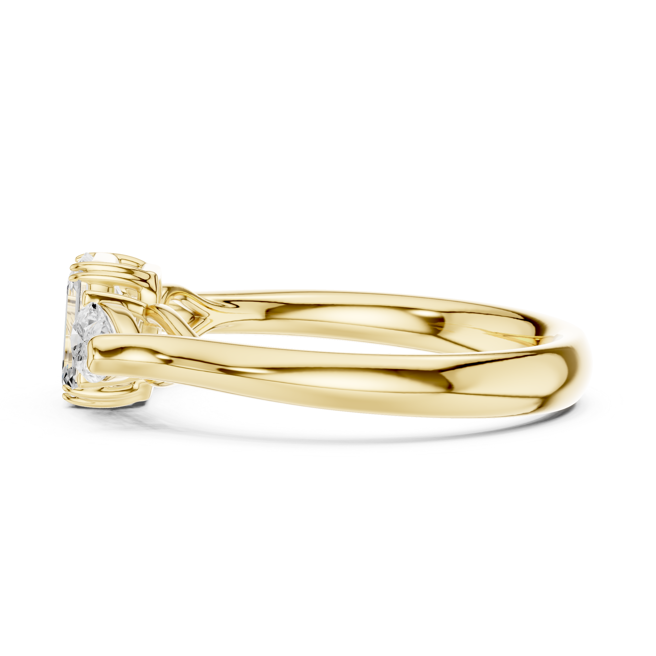 Emerald & Pear Three Stone Engagement Ring
