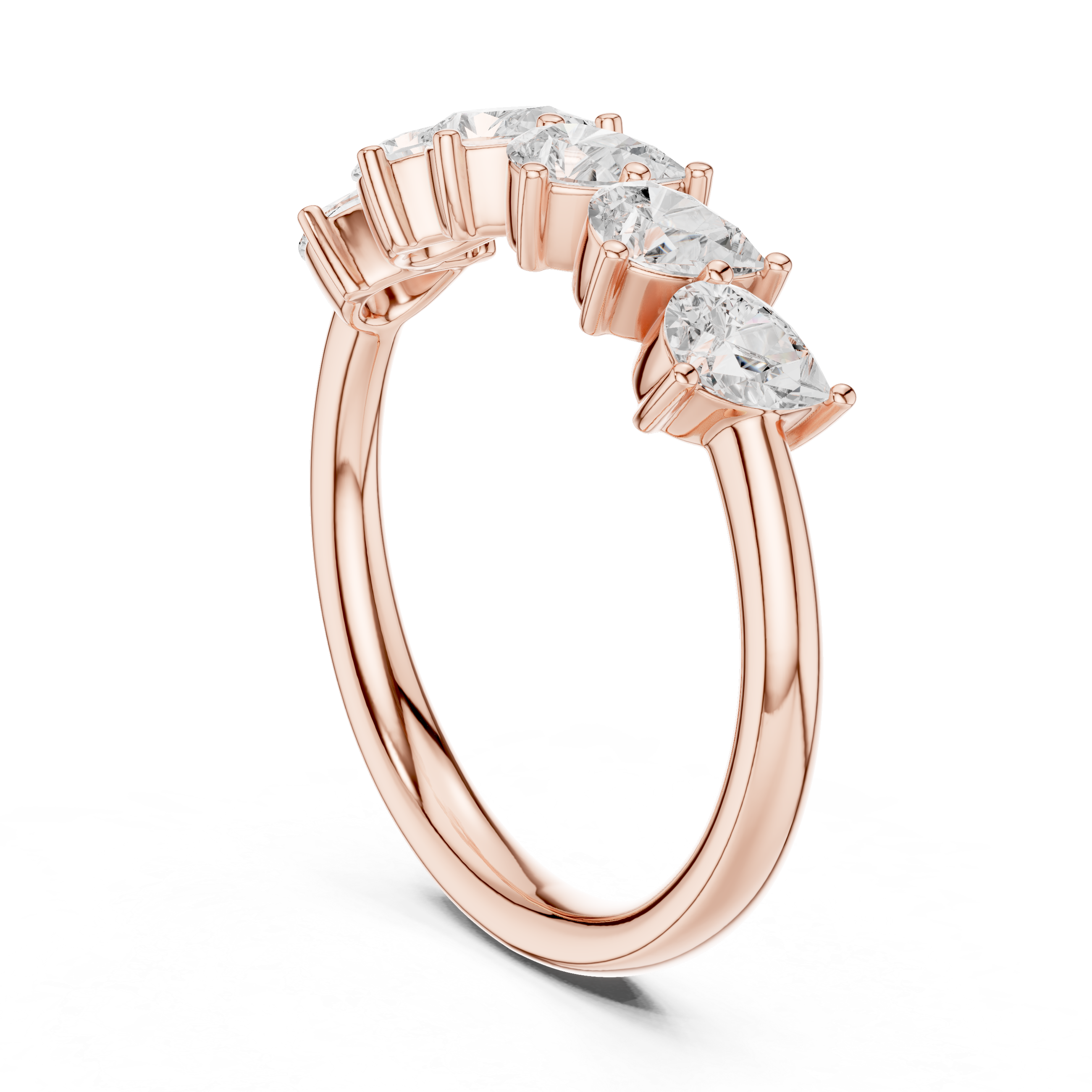 Pear Diamond Wedding Band Ring