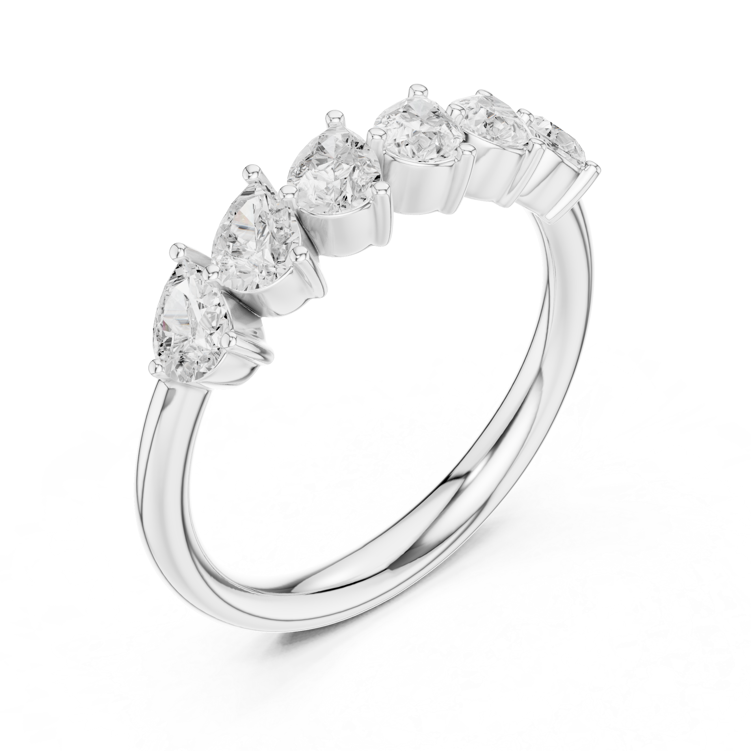 Pear Diamond Wedding Band Ring