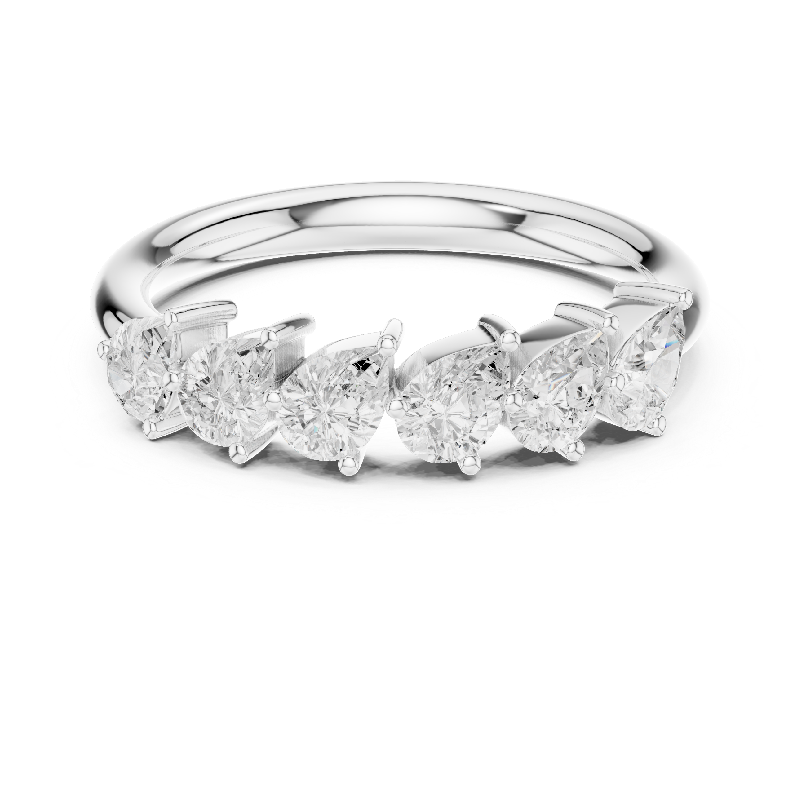 Pear Diamond Wedding Band Ring
