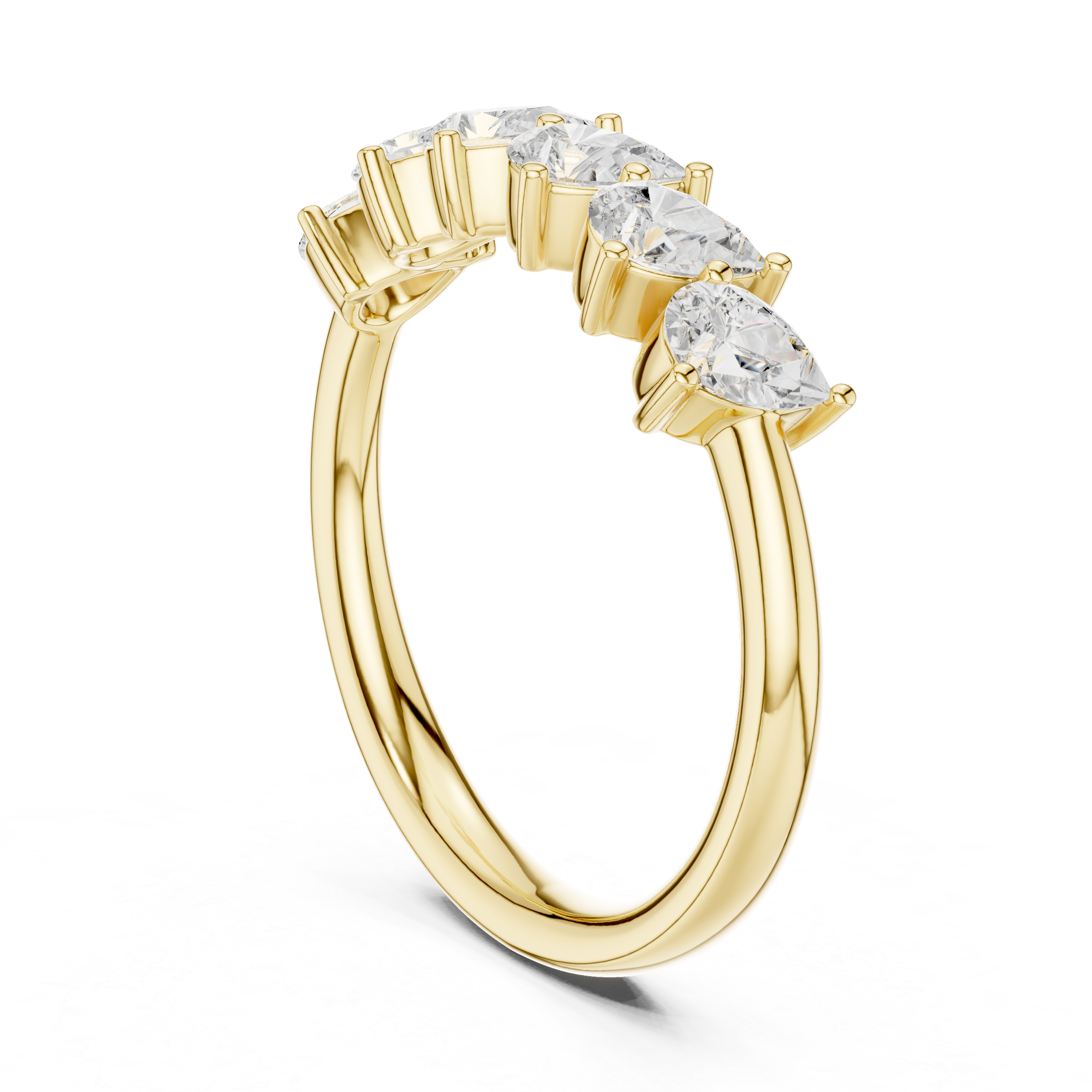 Pear Diamond Wedding Band Ring