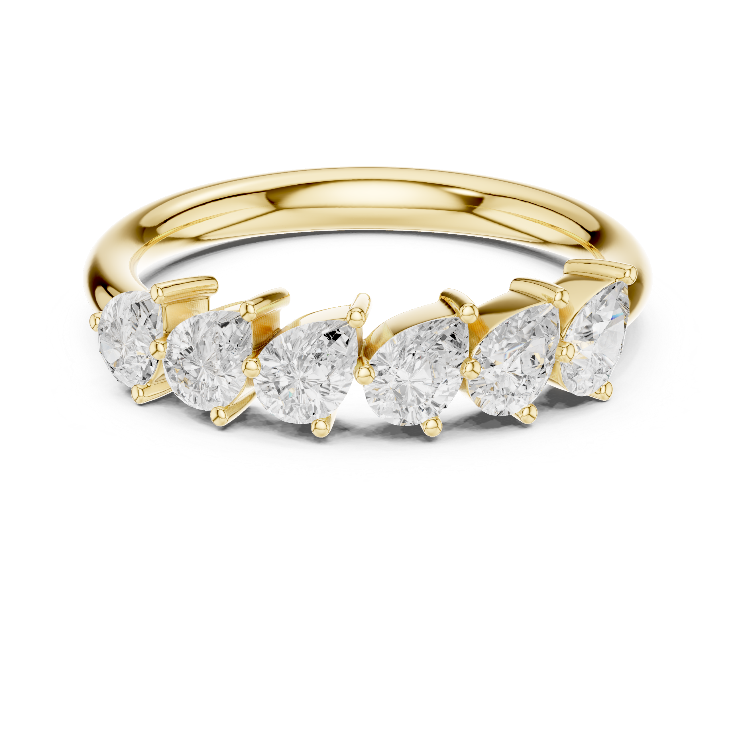 Pear Diamond Wedding Band Ring