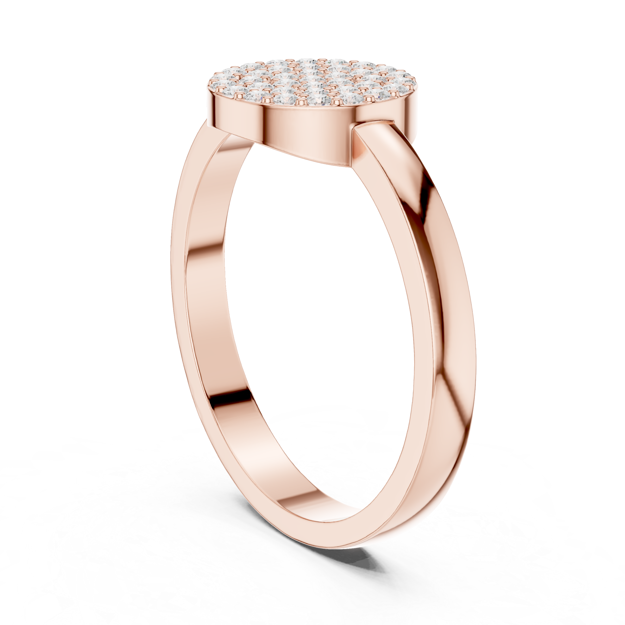 Round Diamond Pavé Disc Ring