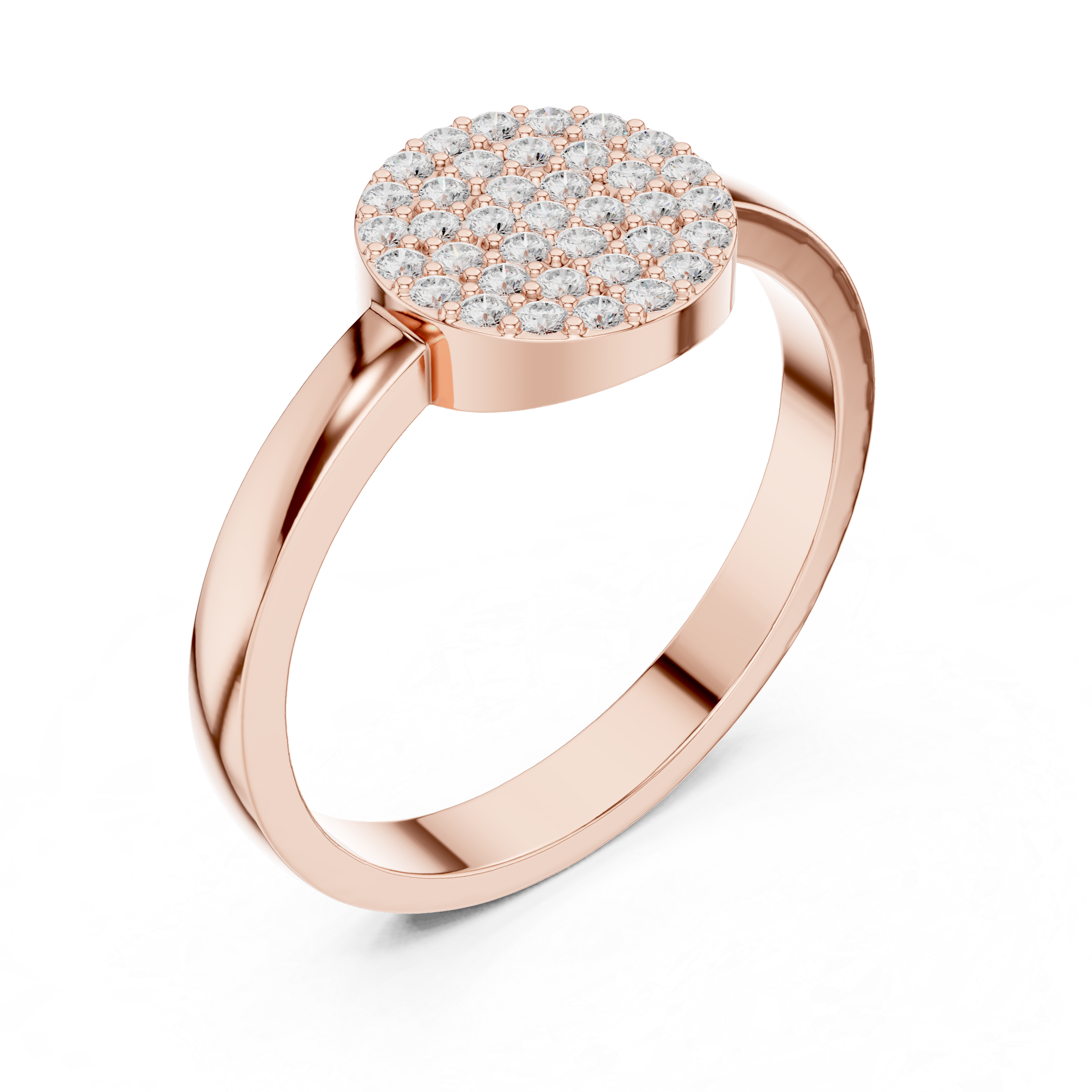 Round Diamond Pavé Disc Ring