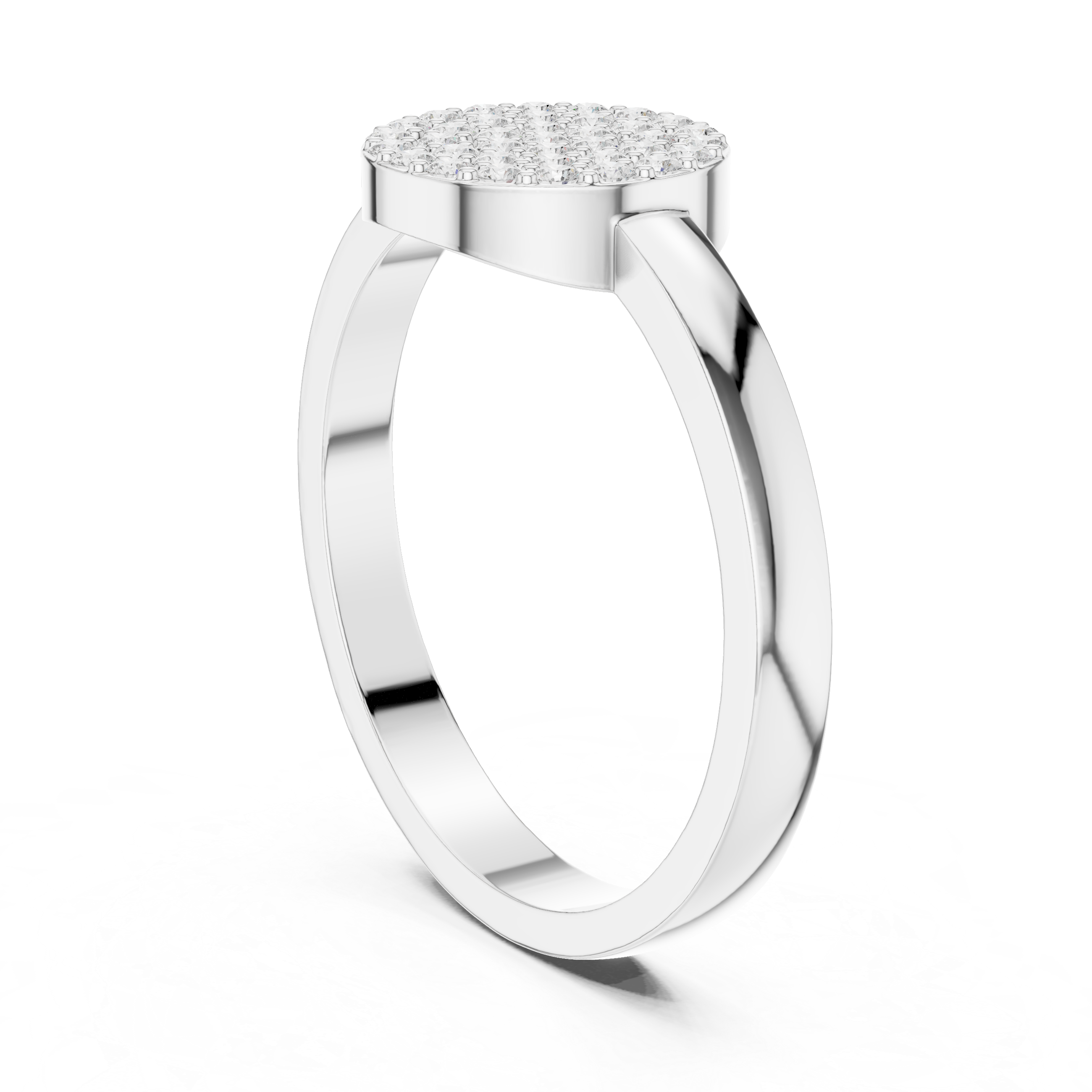 Round Diamond Pavé Disc Ring