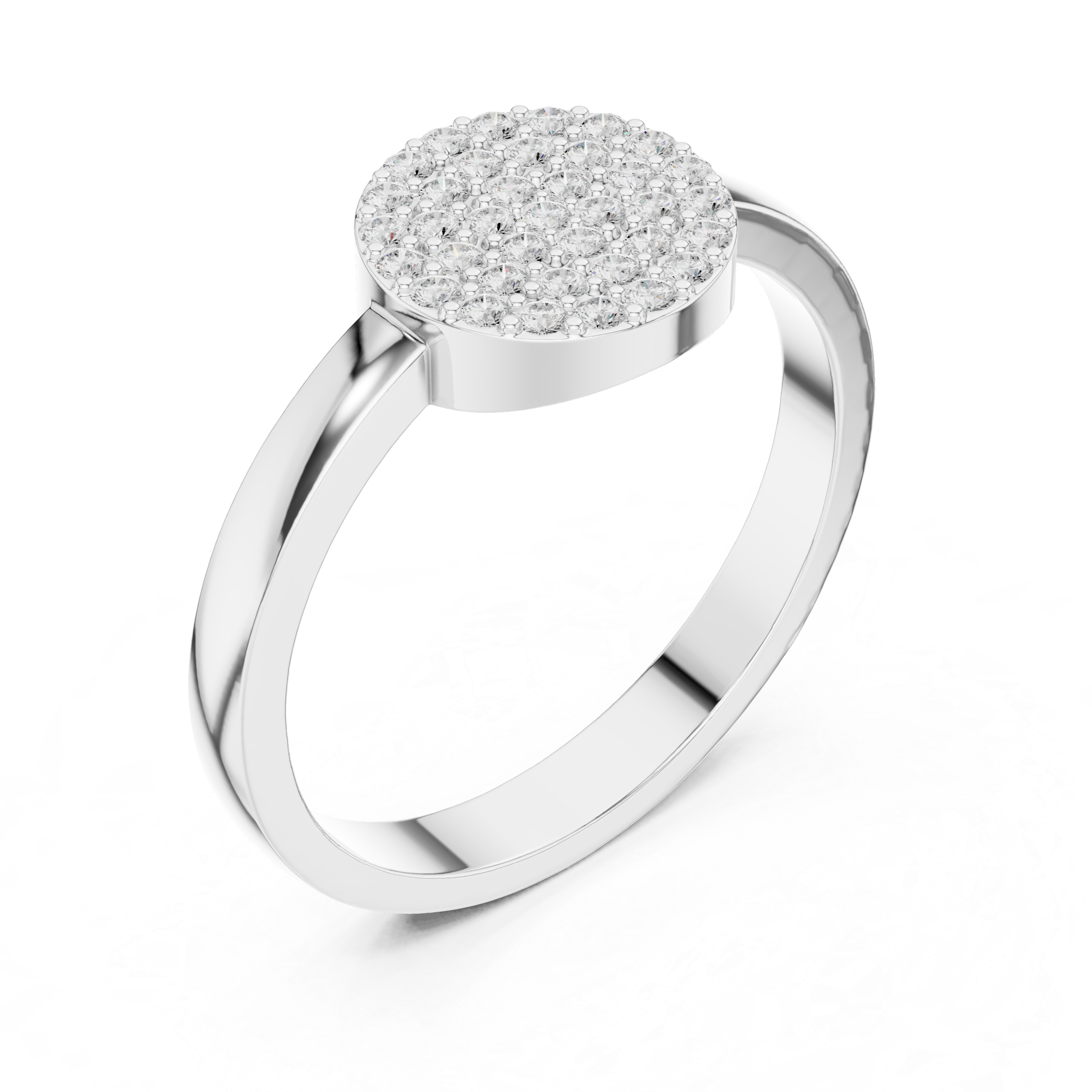 Round Diamond Pavé Disc Ring
