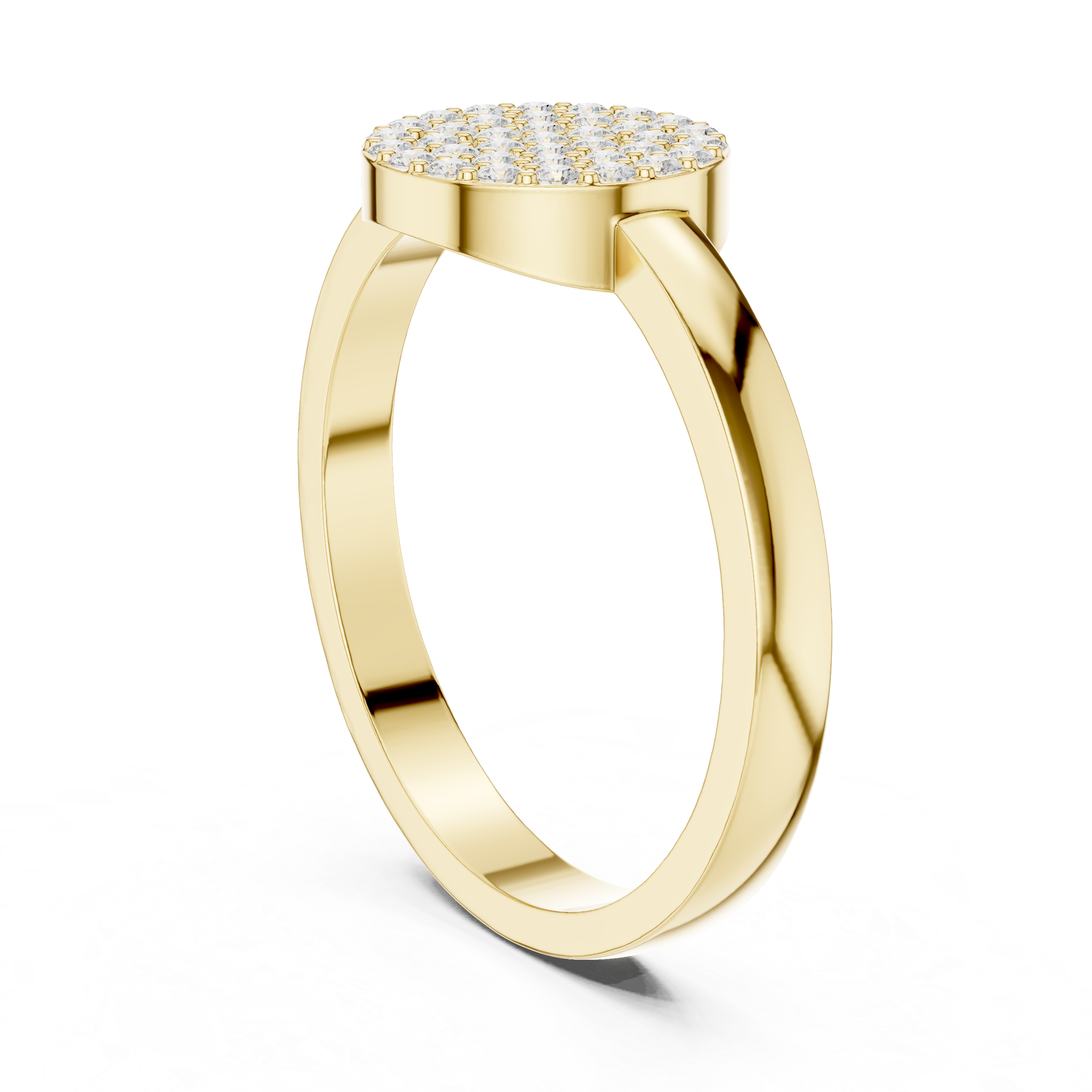 Round Diamond Pavé Disc Ring