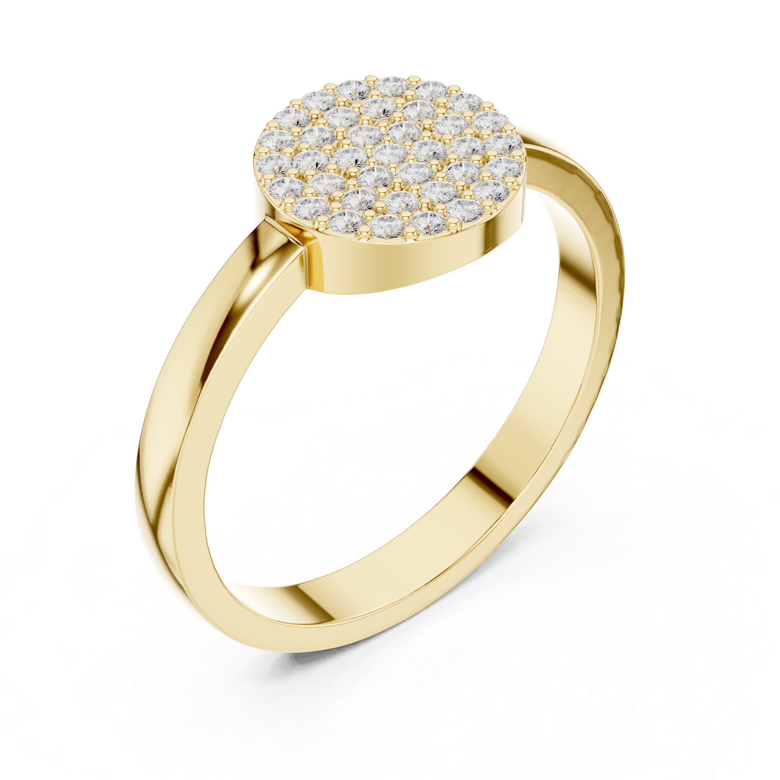 Round Diamond Pavé Disc Ring