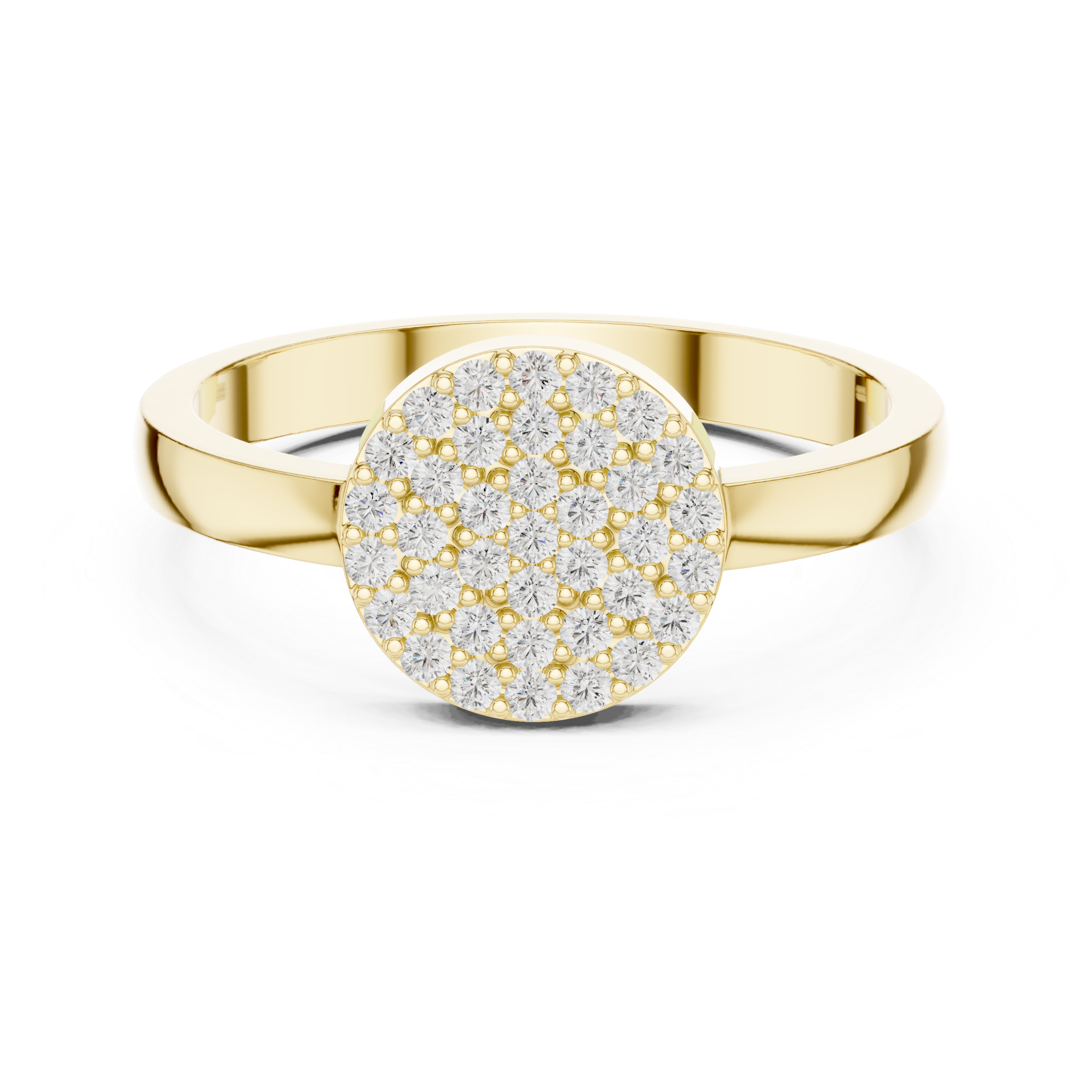 Round Diamond Pavé Disc Ring
