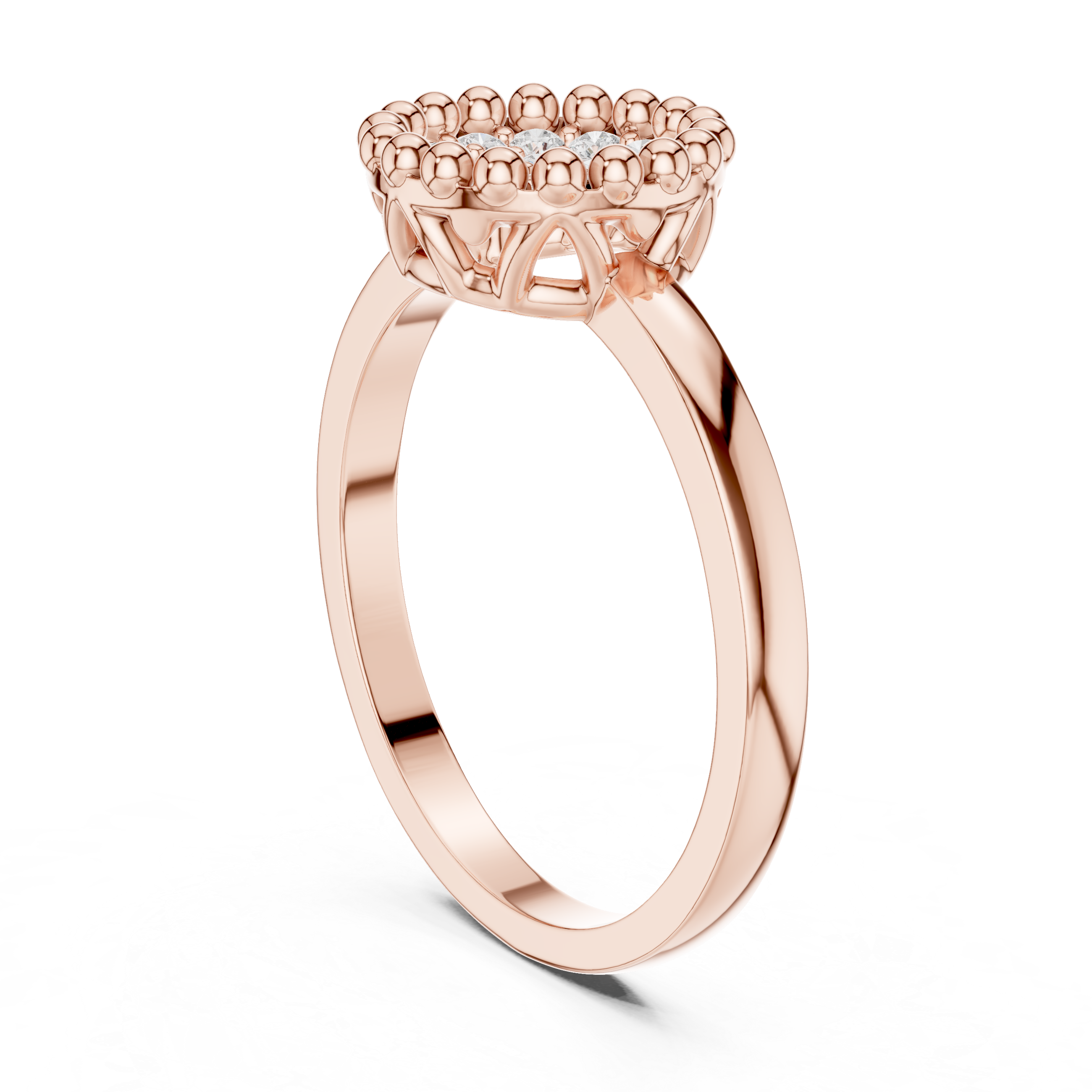 Round Diamond Cluster Halo Engagement Ring
