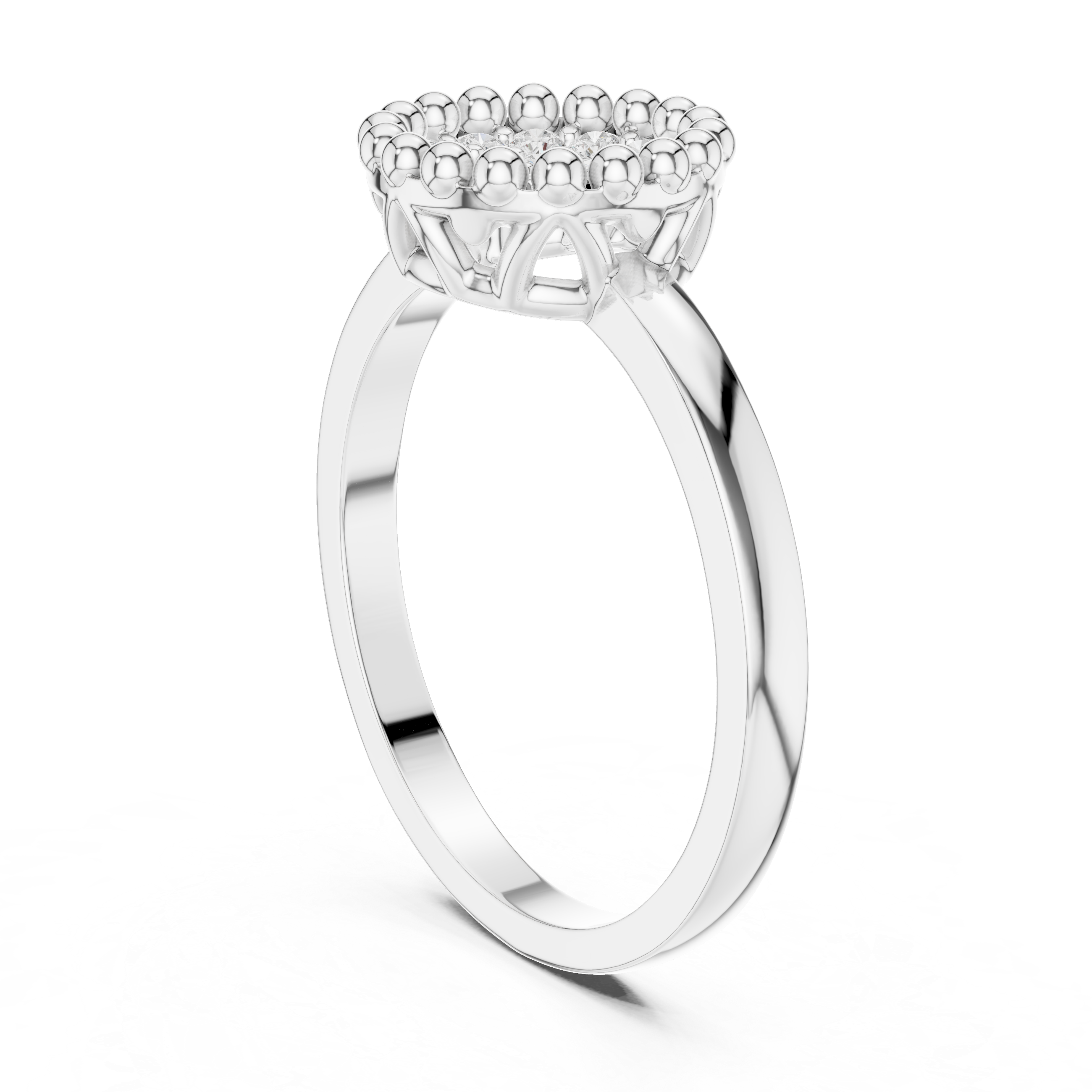 Round Diamond Cluster Halo Engagement Ring