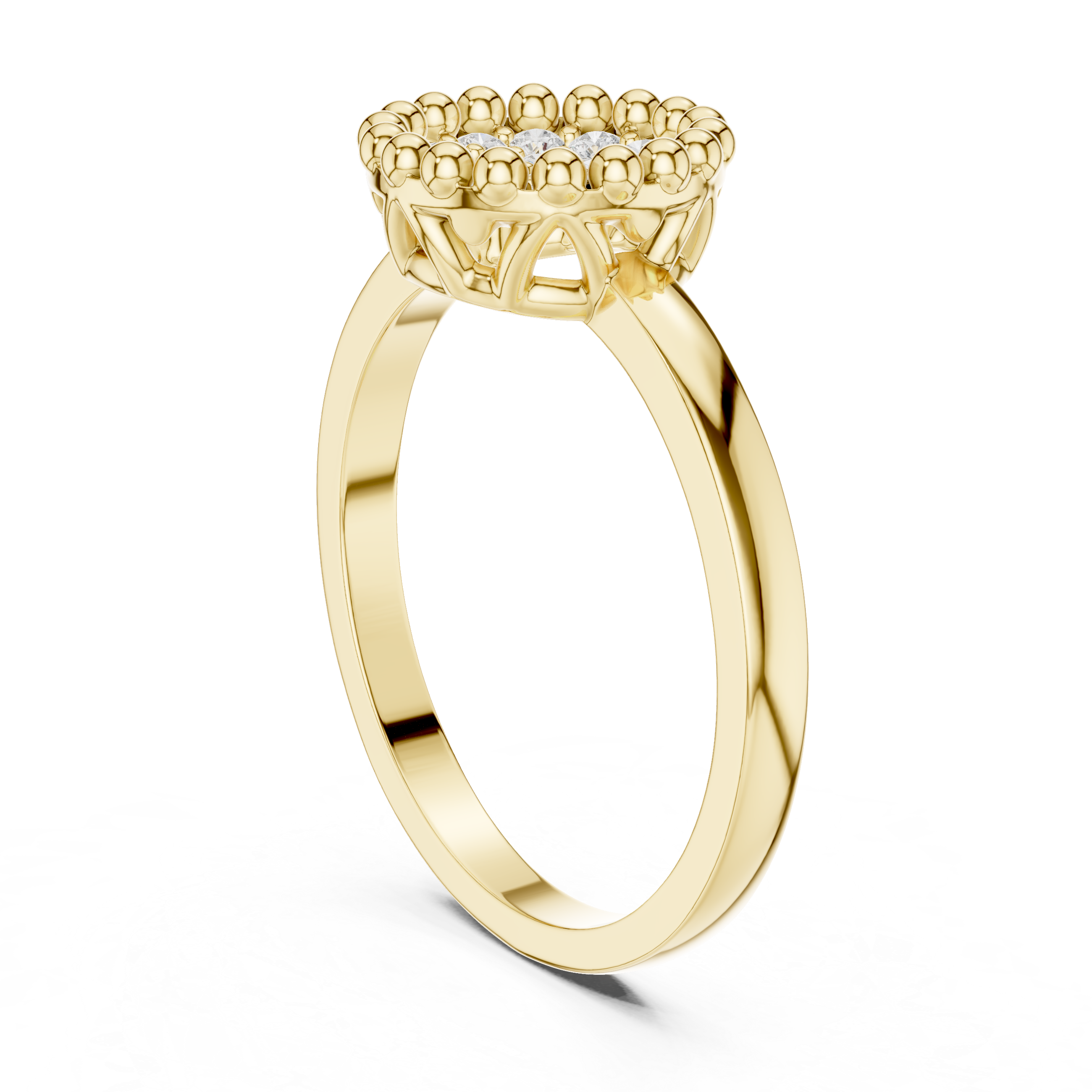 Round Diamond Cluster Halo Engagement Ring