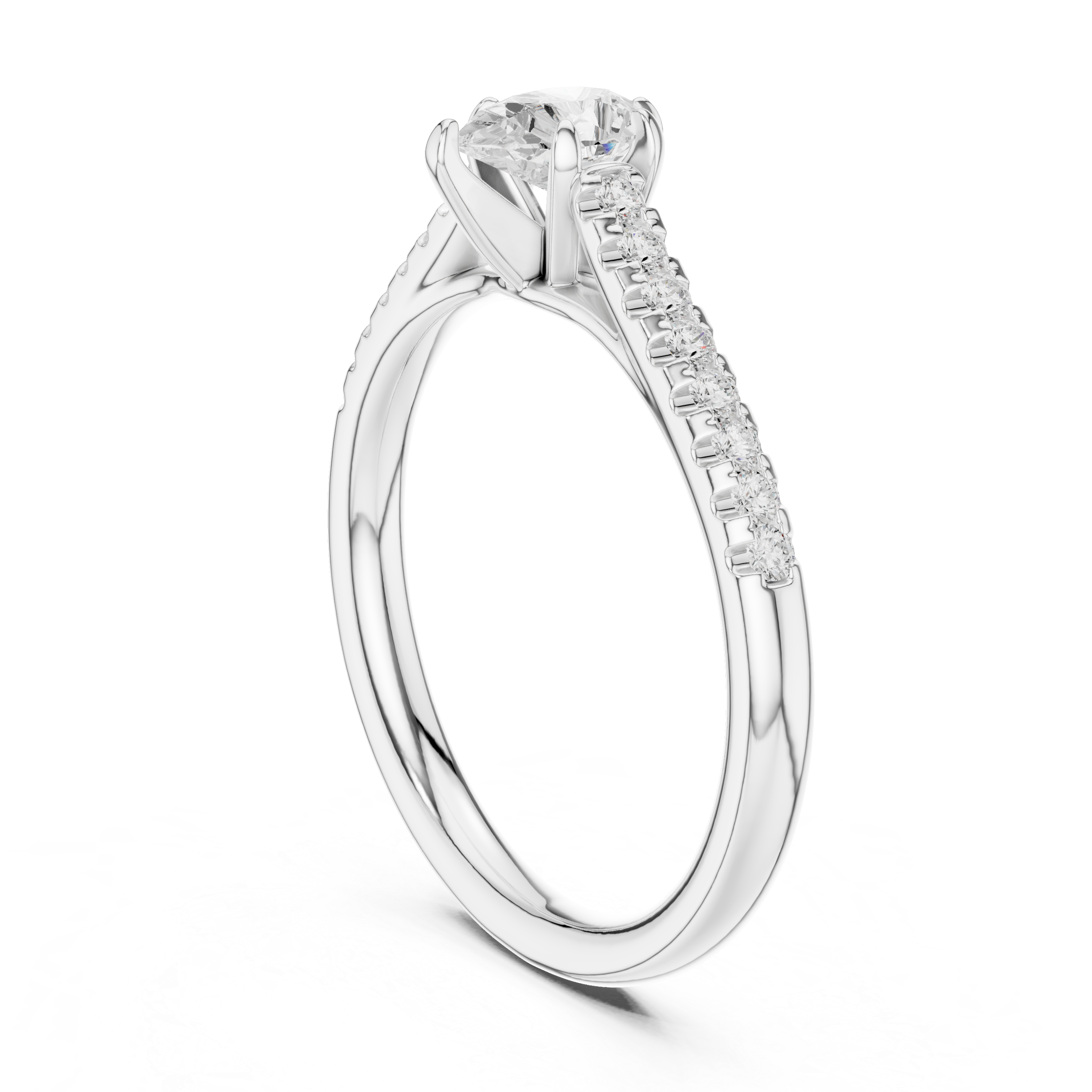 Pear Cut Diamond Solitaire Engagement Ring