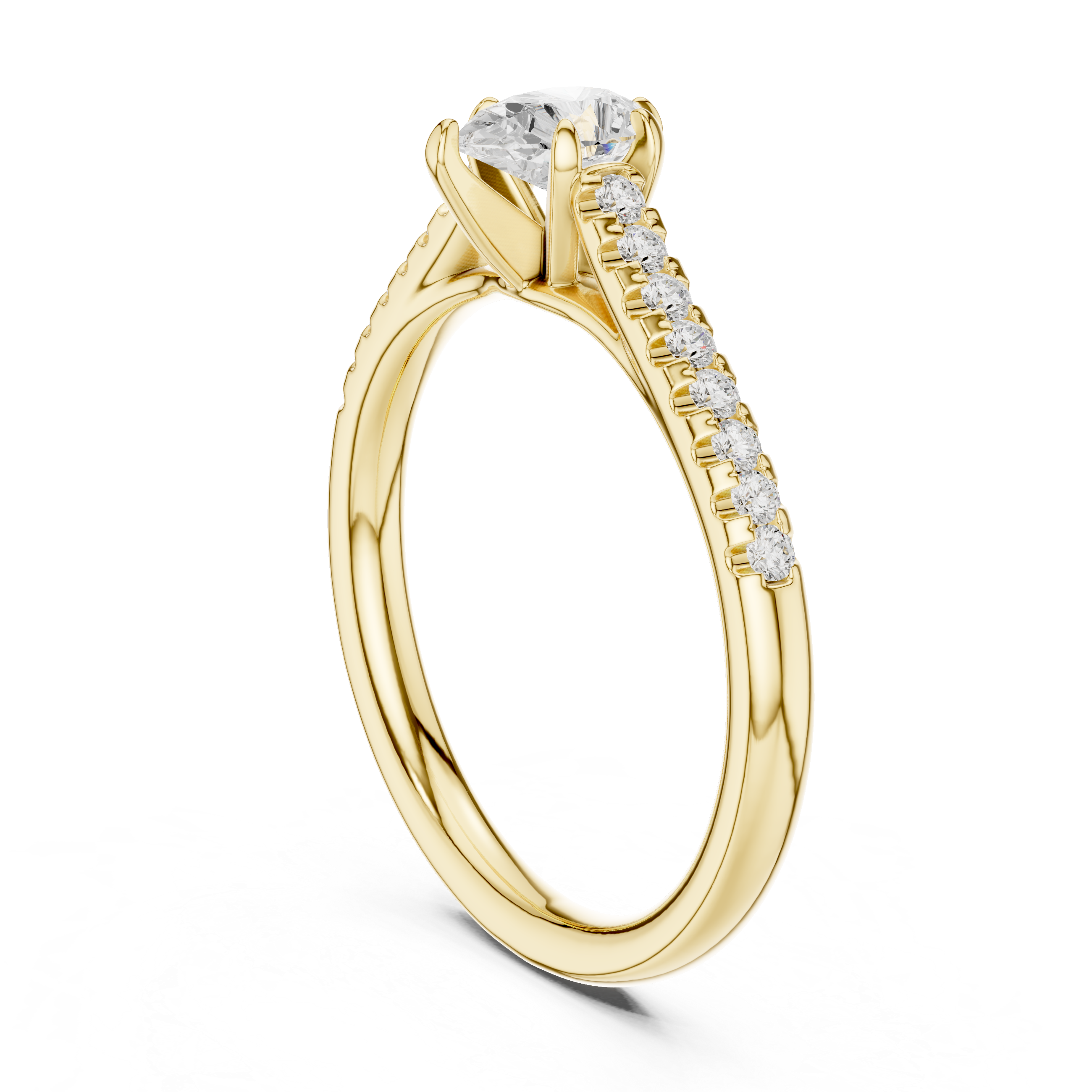 Pear Cut Diamond Solitaire Engagement Ring