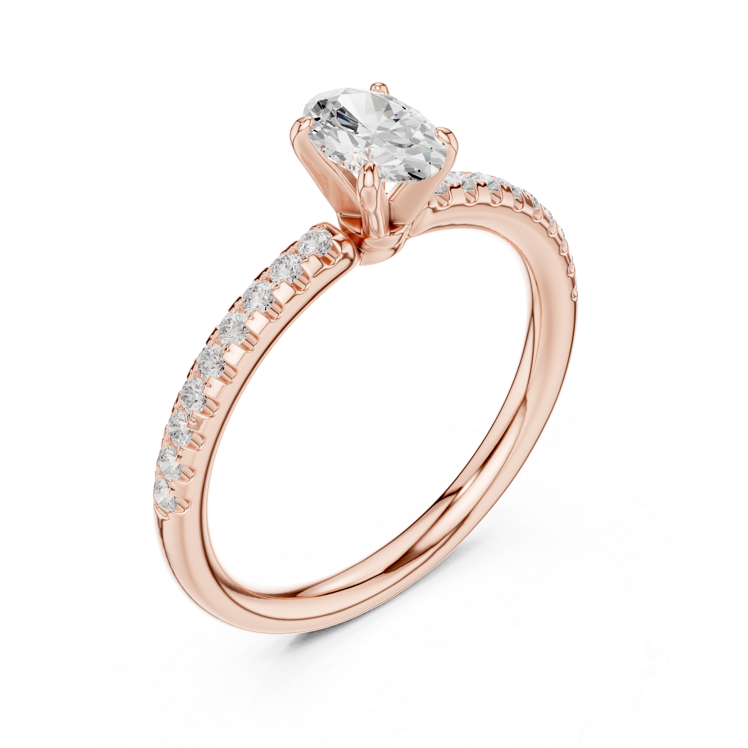 Oval Diamond Solitaire Engagement Ring