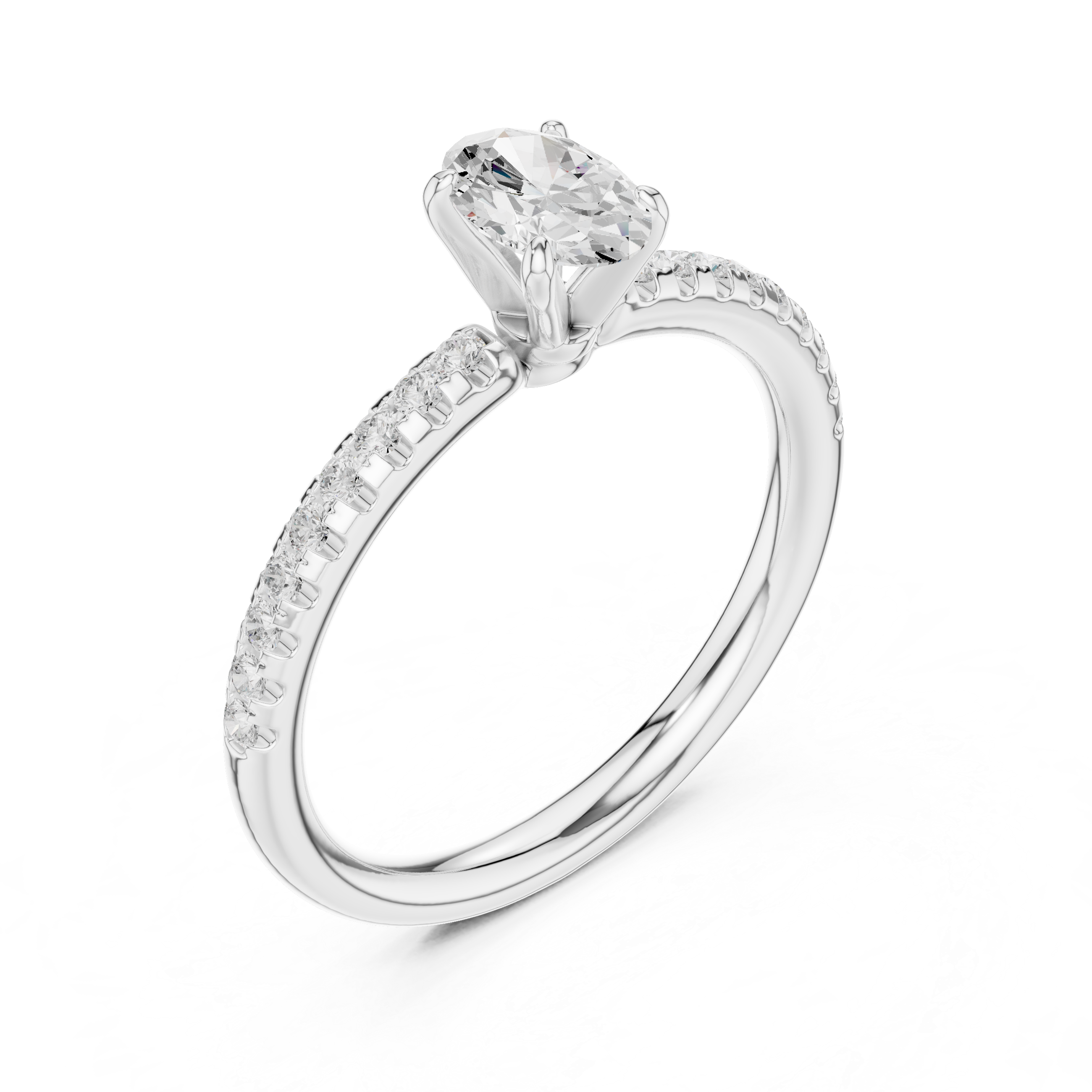 Oval Diamond Solitaire Engagement Ring