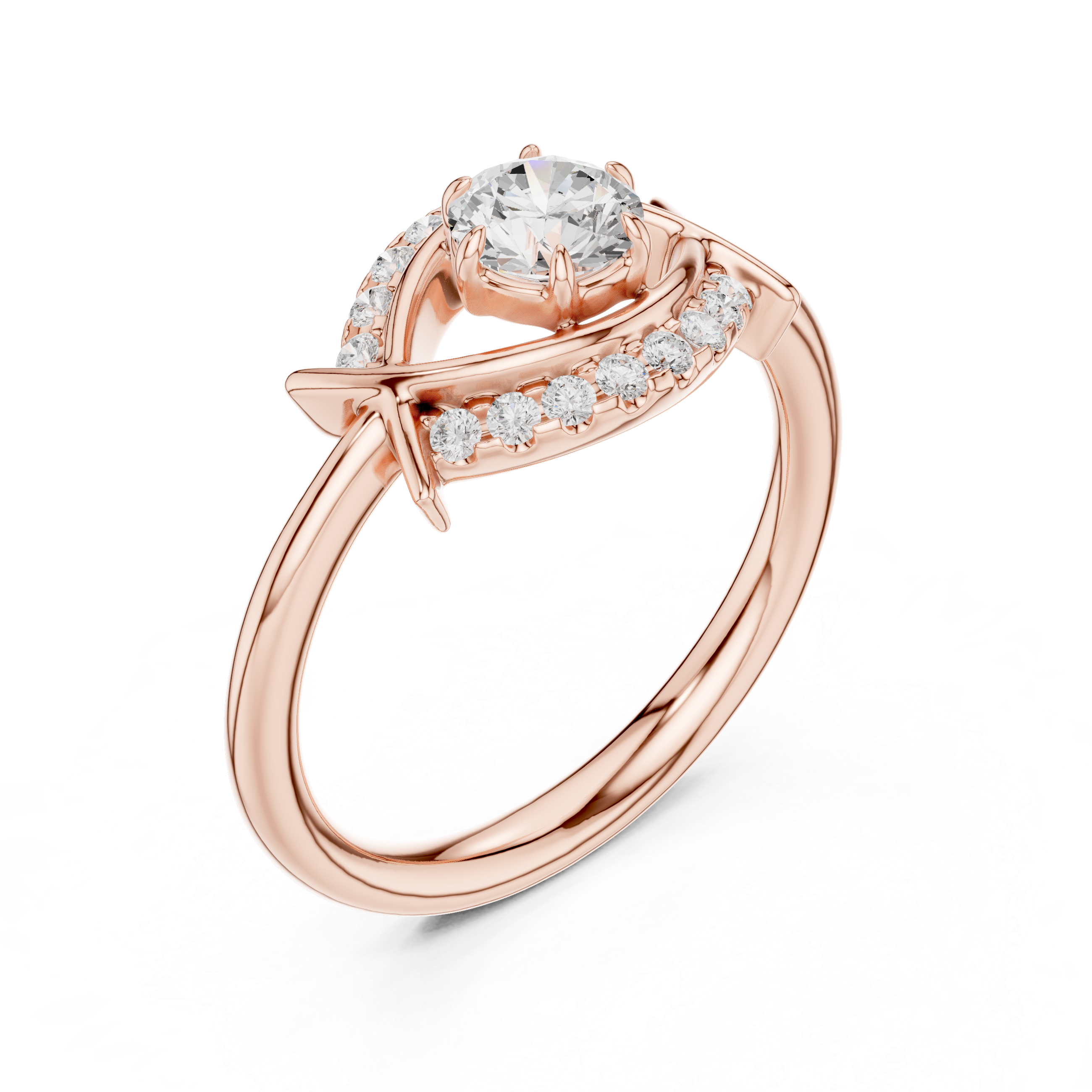 Diamond Evil Eye Engagement Ring