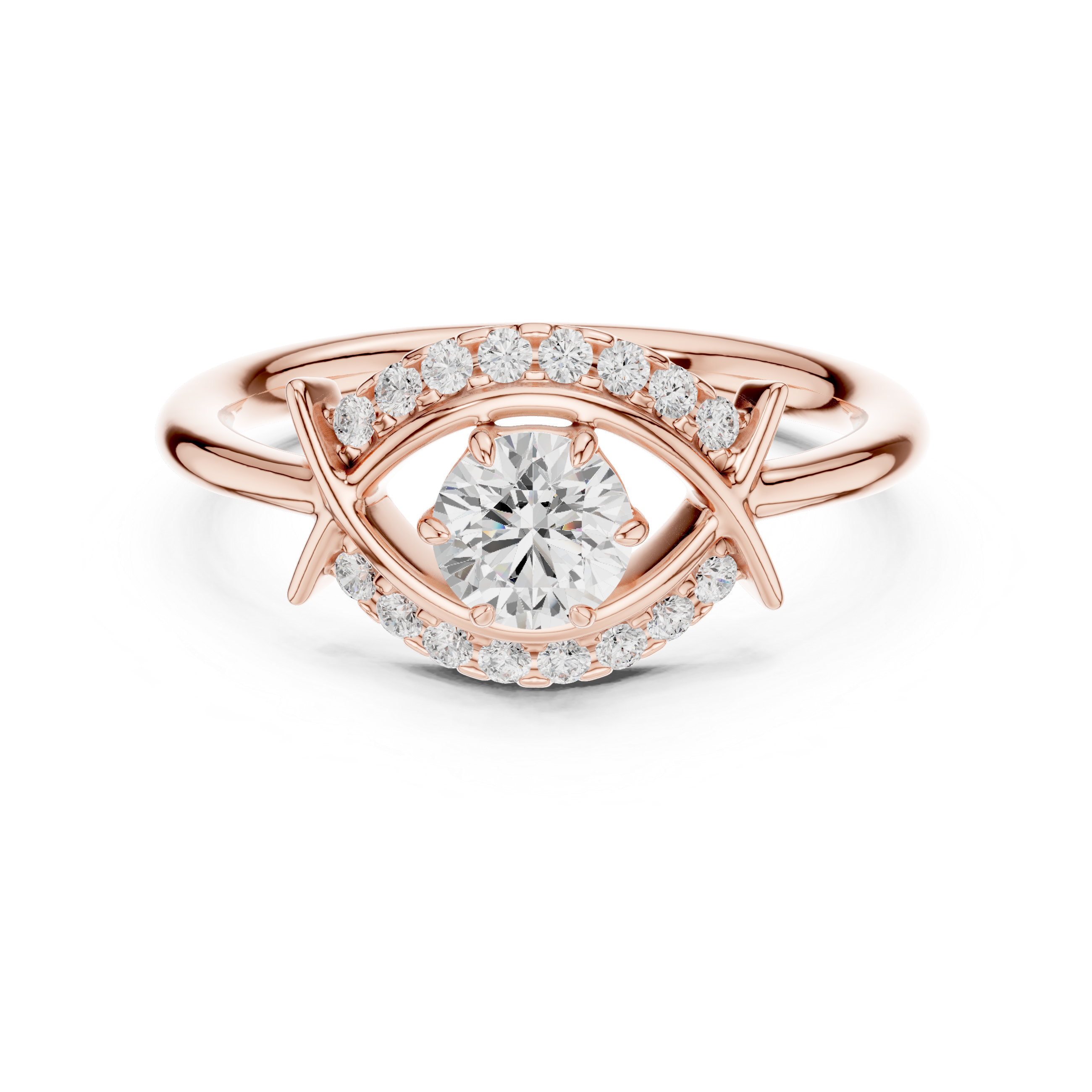 Diamond Evil Eye Engagement Ring