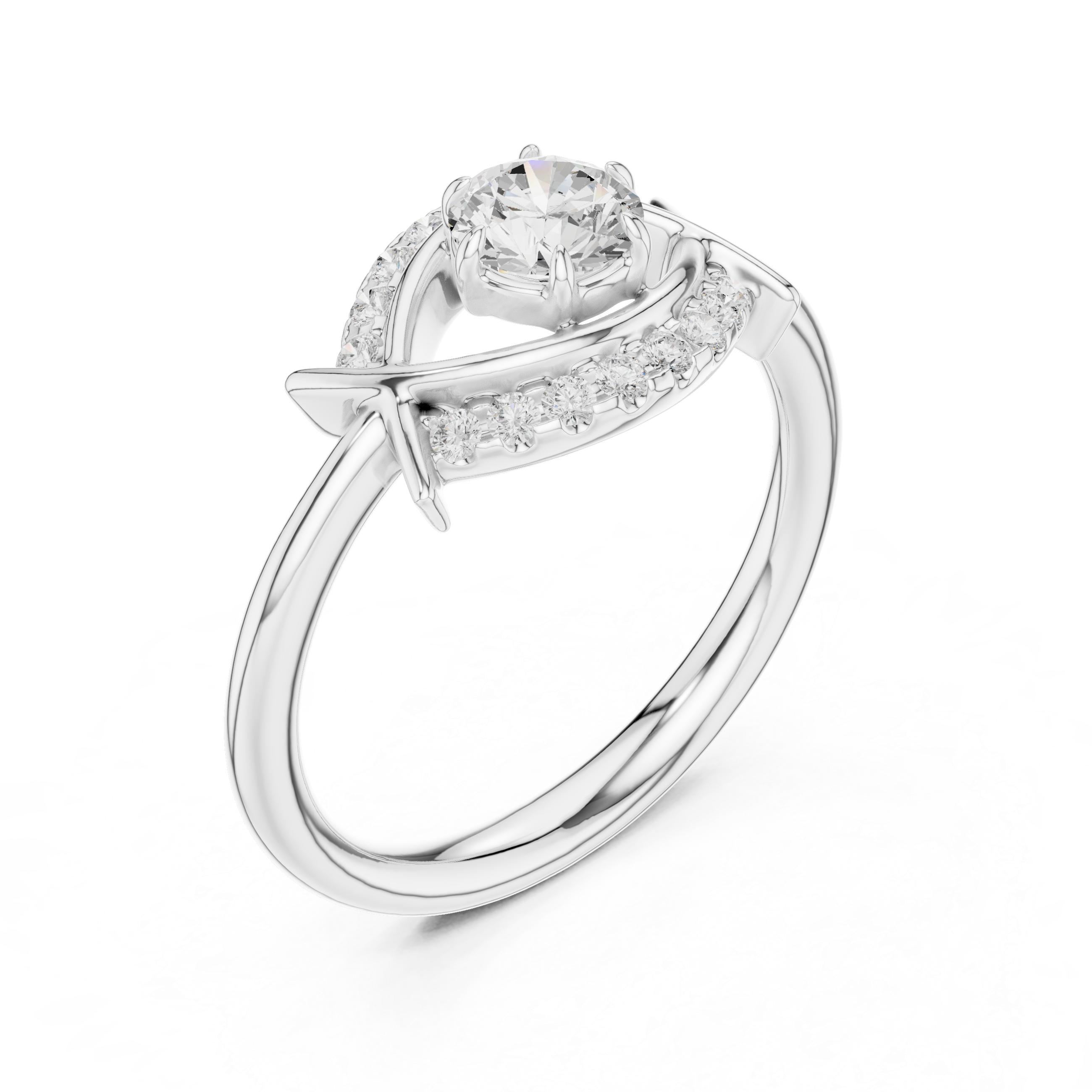 Diamond Evil Eye Engagement Ring