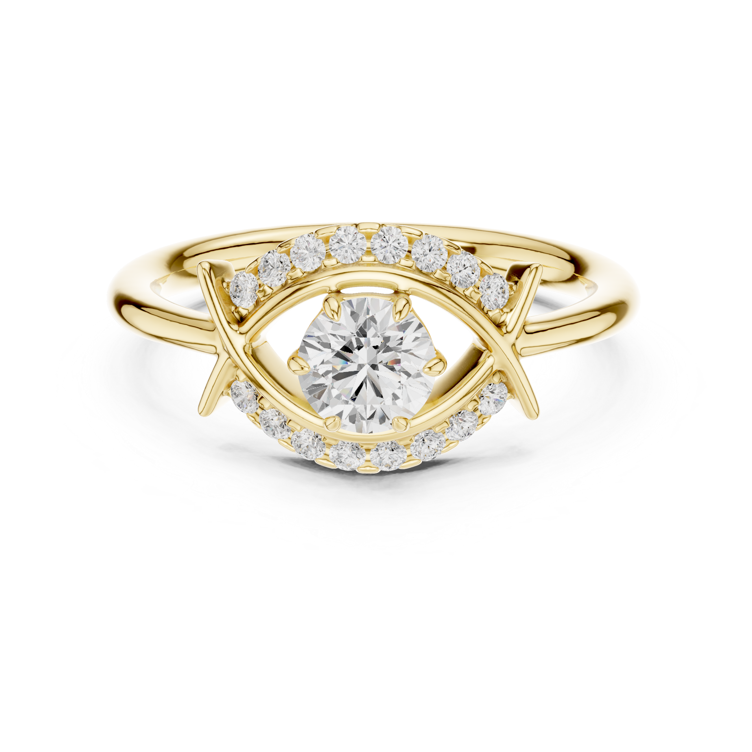Diamond Evil Eye Engagement Ring