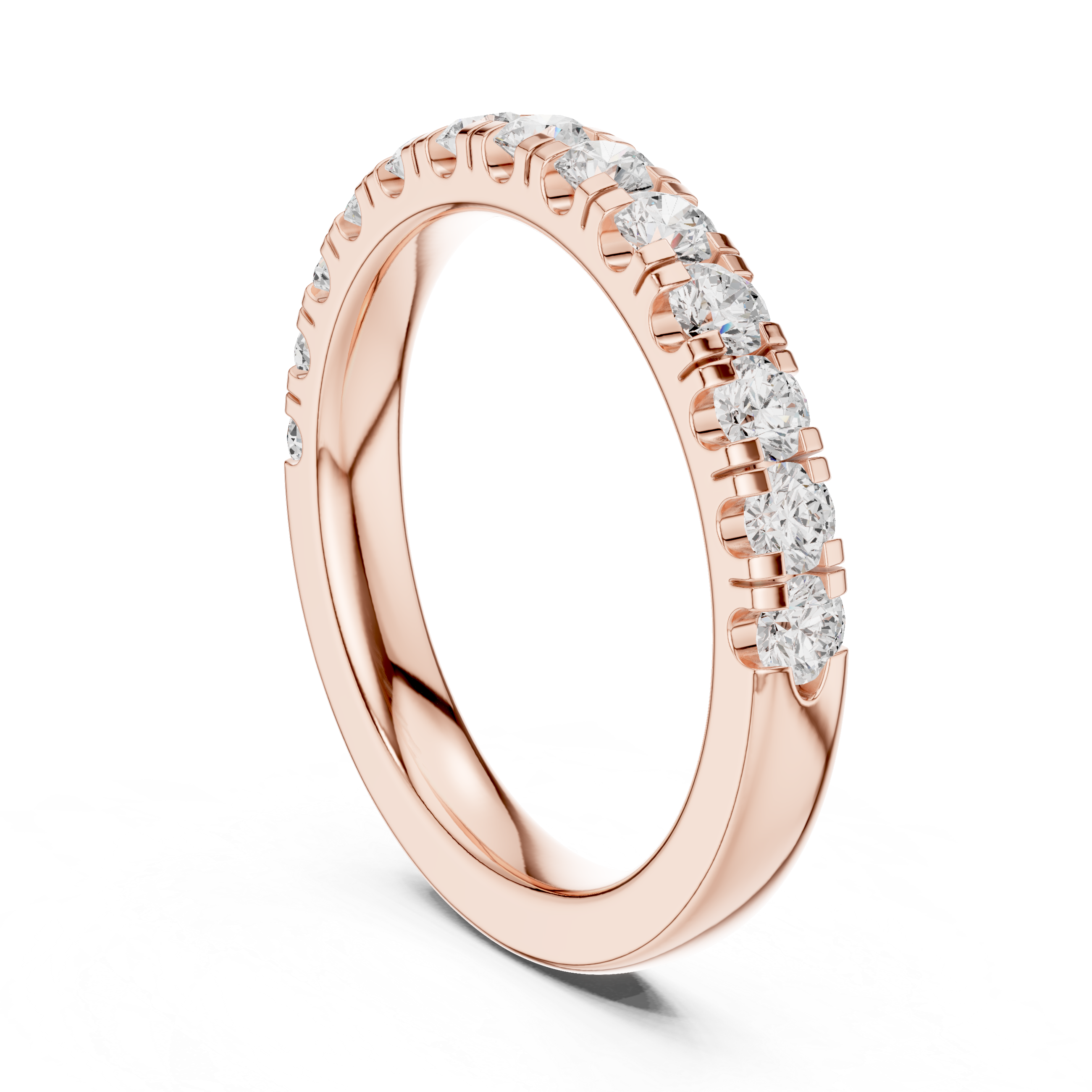 Round Diamond Half Eternity Wedding Ring