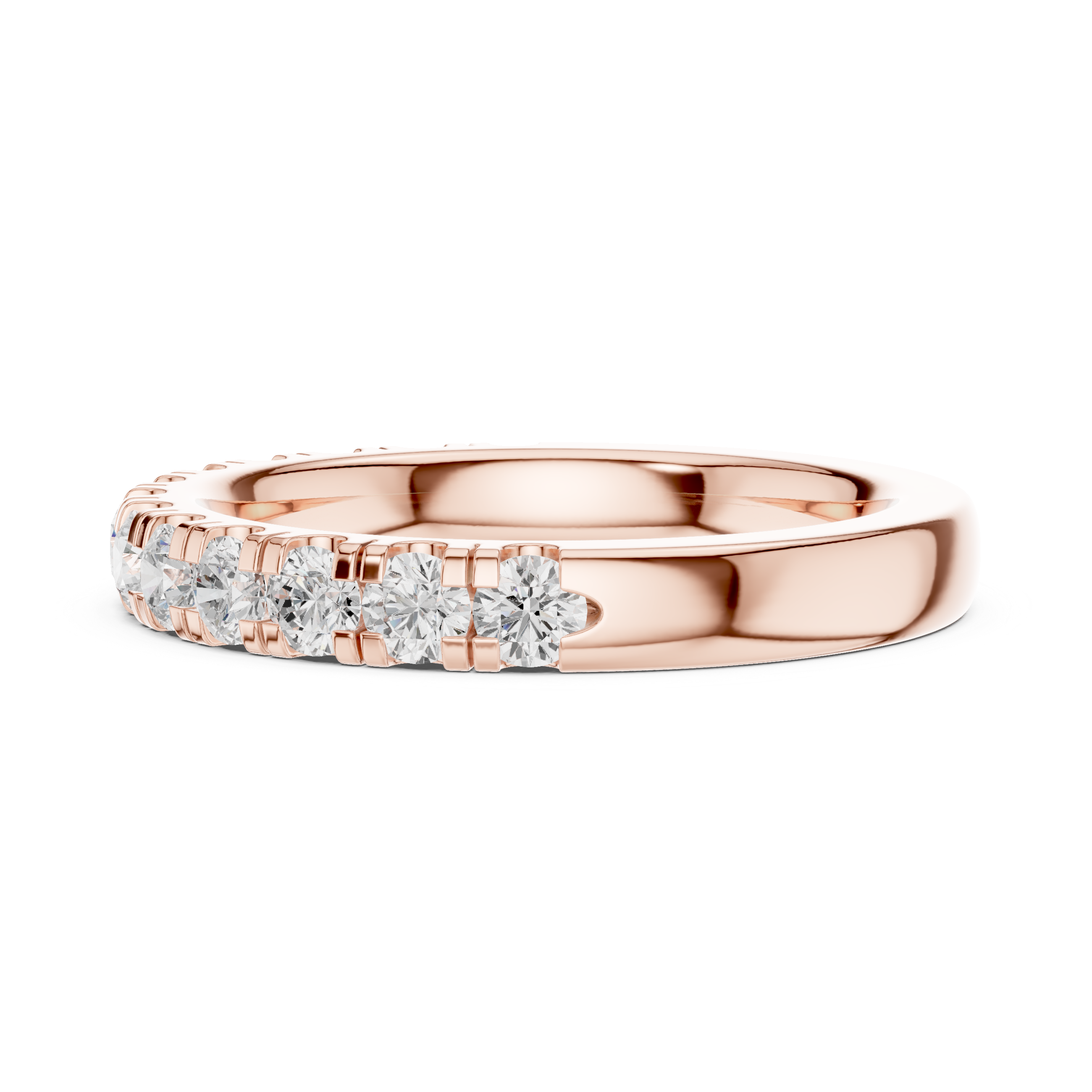 Round Diamond Half Eternity Wedding Ring