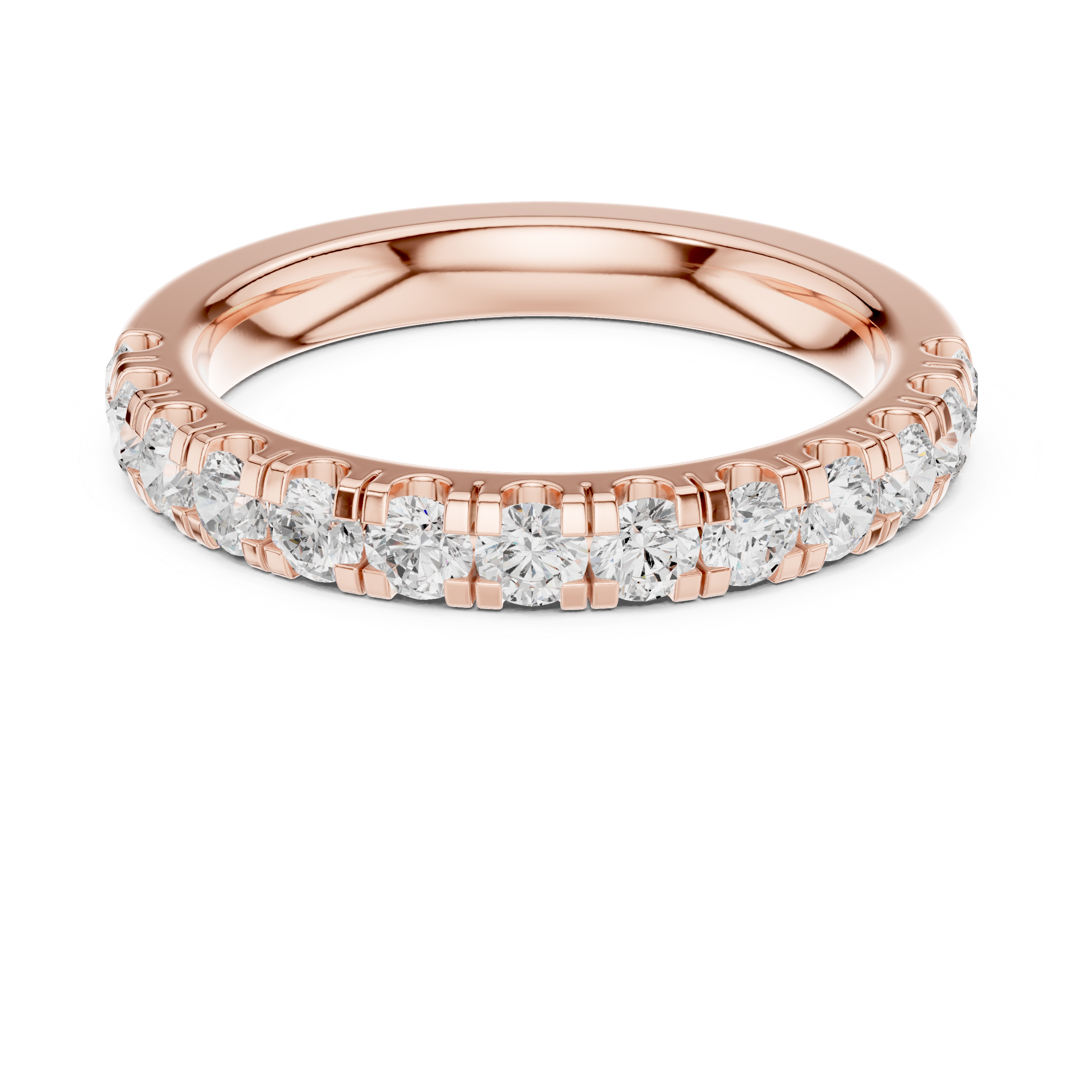 Round Diamond Half Eternity Wedding Ring