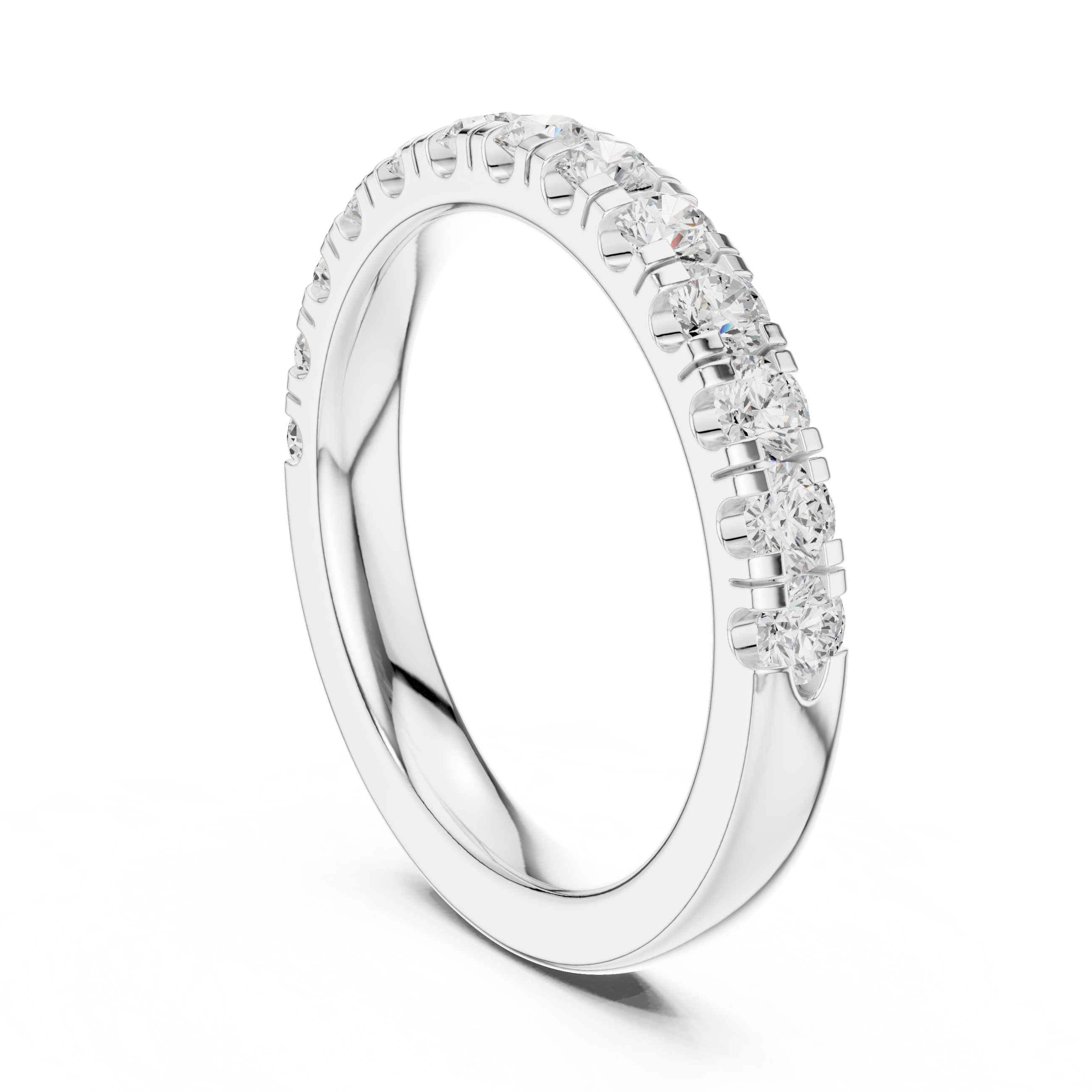 Round Diamond Half Eternity Wedding Ring