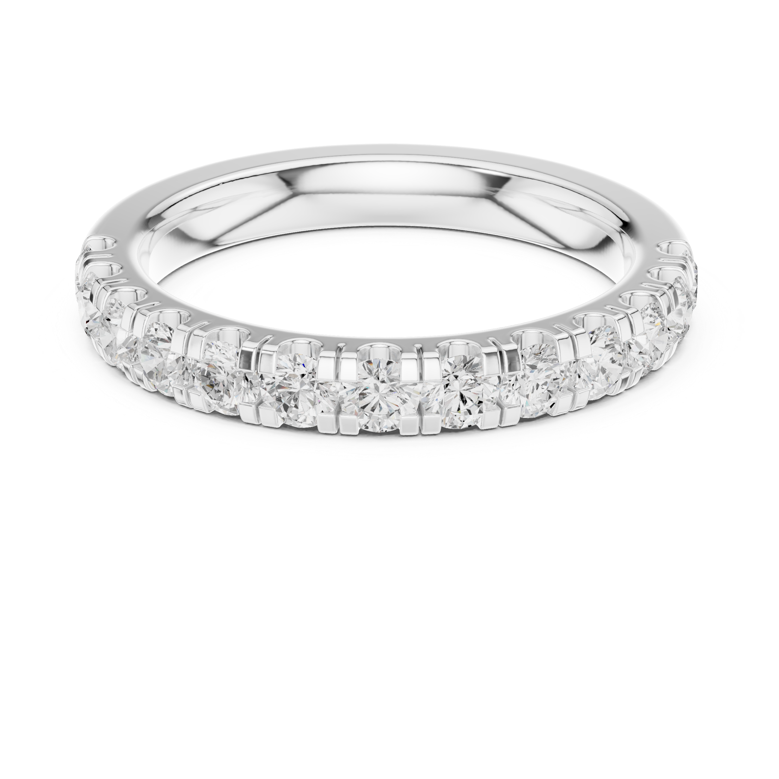 Round Diamond Half Eternity Wedding Ring