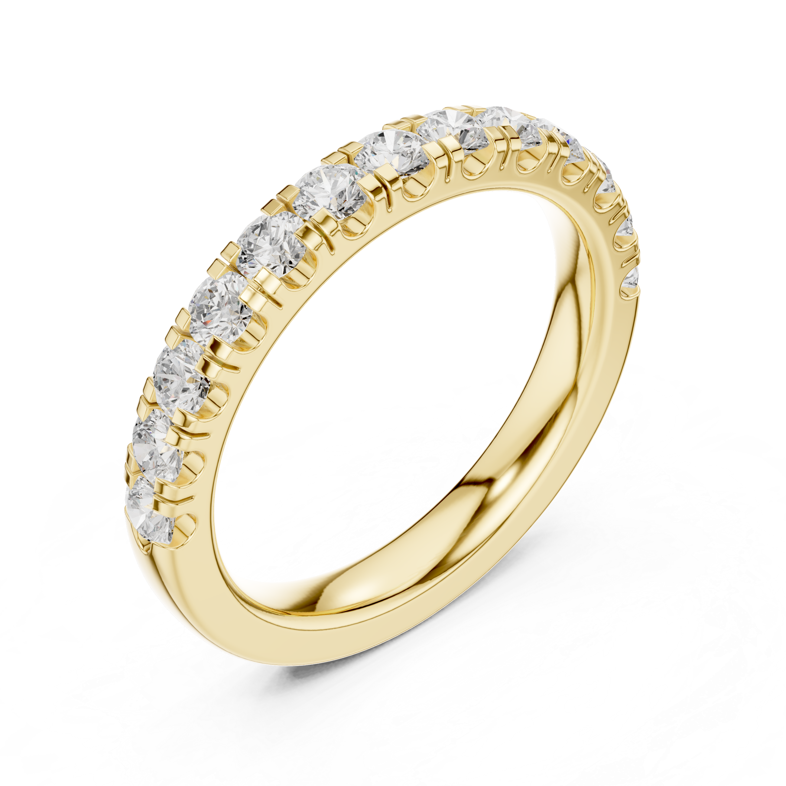 Round Diamond Half Eternity Wedding Ring