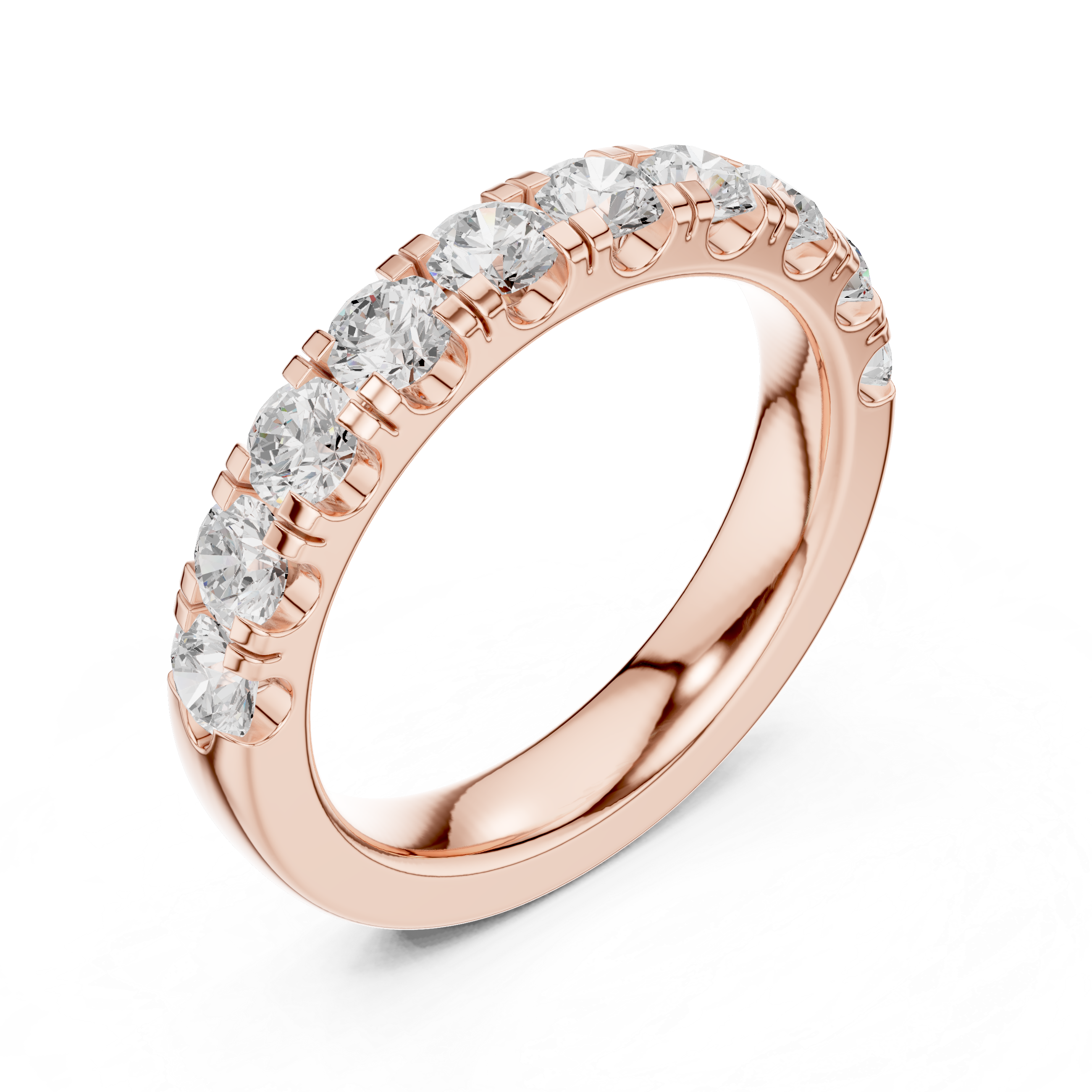 Round Diamond Half Eternity Wedding Ring
