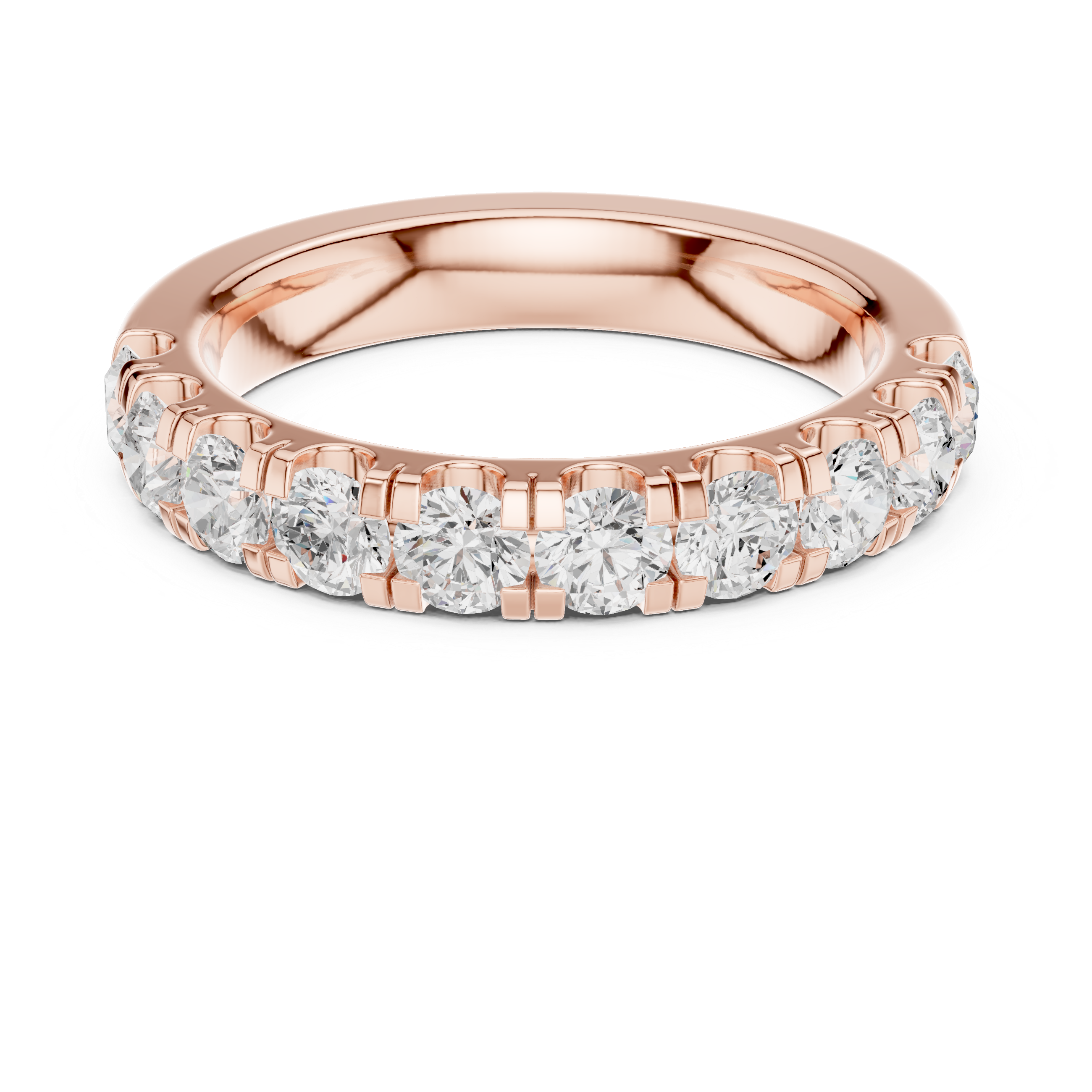 Round Diamond Half Eternity Wedding Ring