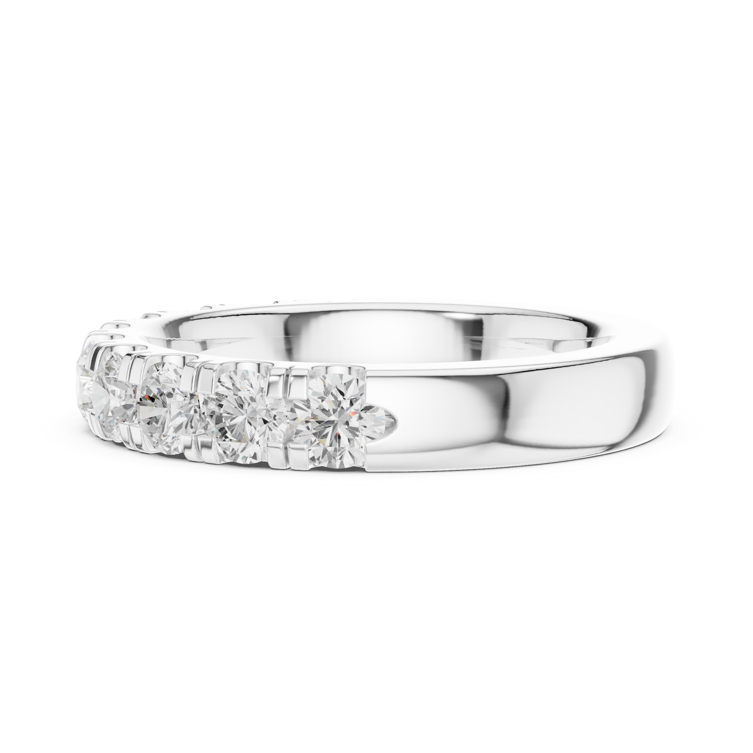 Round Diamond Half Eternity Wedding Ring