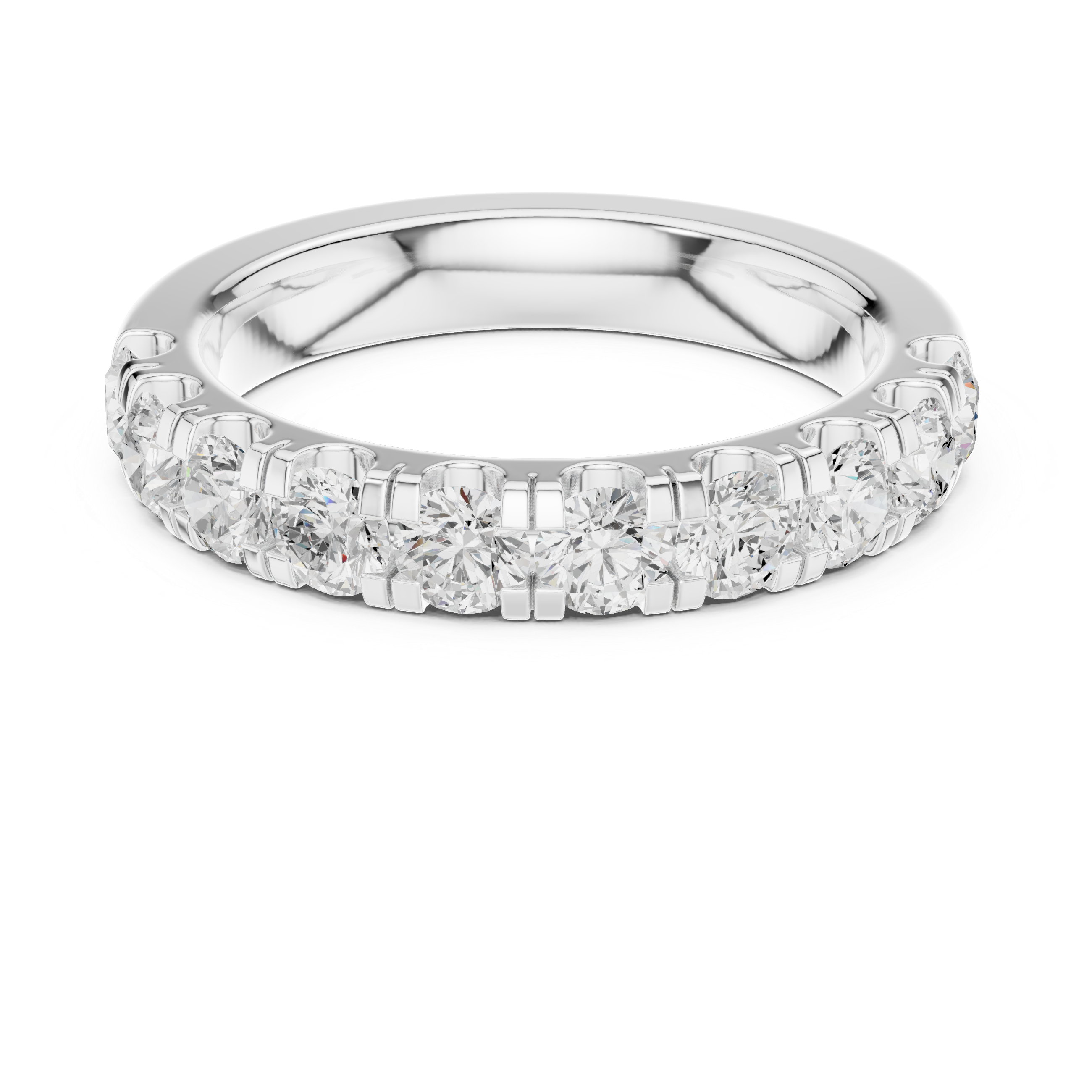 Round Diamond Half Eternity Wedding Ring