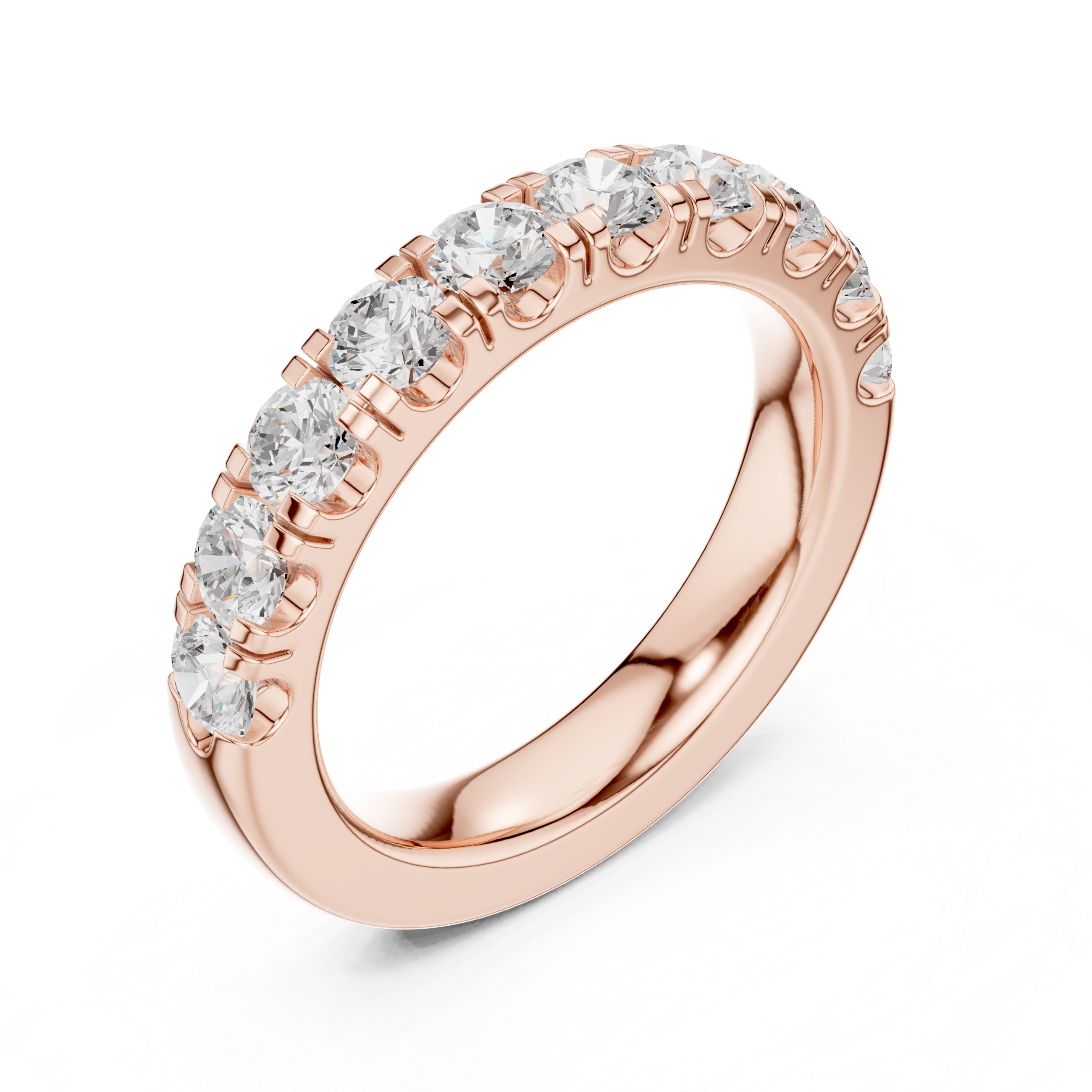 Round Diamond Half Eternity Wedding Ring