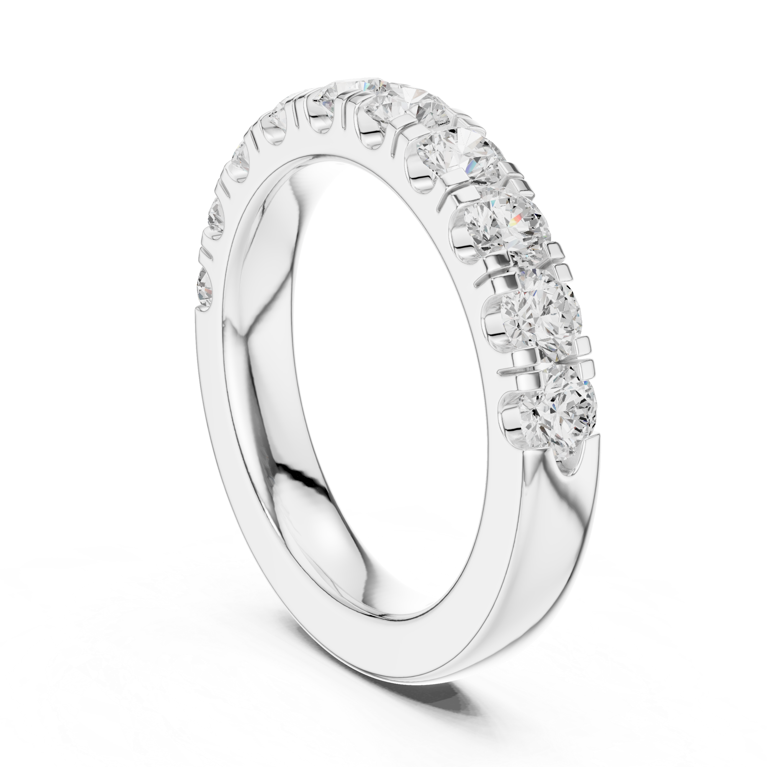 Round Diamond Half Eternity Wedding Ring